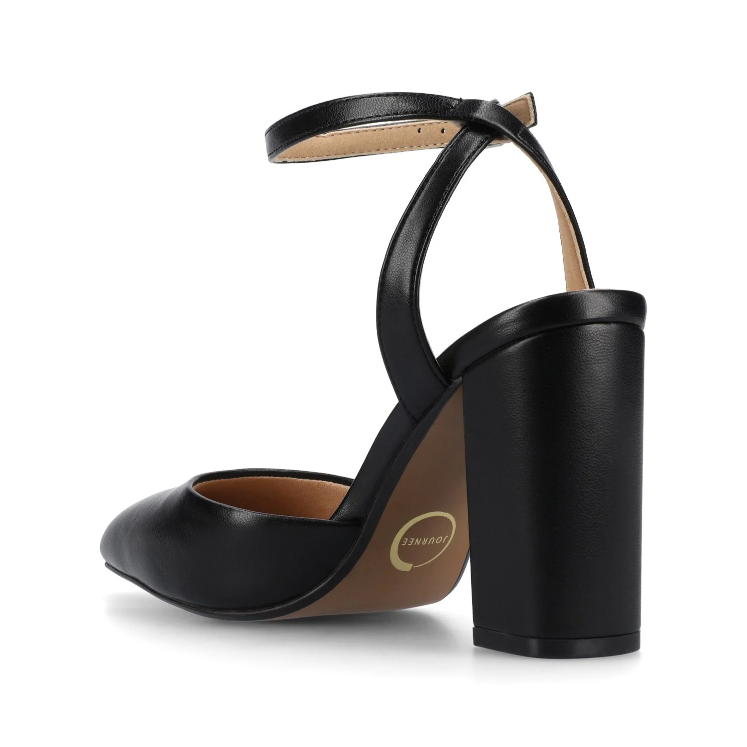 TYYRA BLOCK HEELS IN FAUX SUEDE - Black PU - Image 3