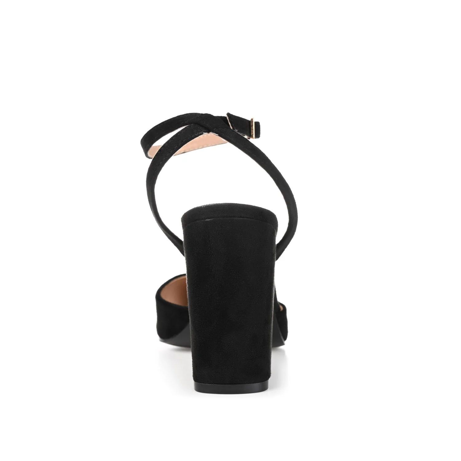 TYYRA BLOCK HEELS IN FAUX SUEDE IN WIDE - Black - Image 7