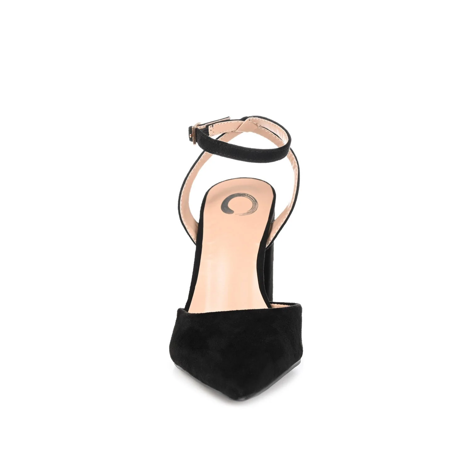 TYYRA BLOCK HEELS IN FAUX SUEDE IN WIDE - Black PU - Image 5