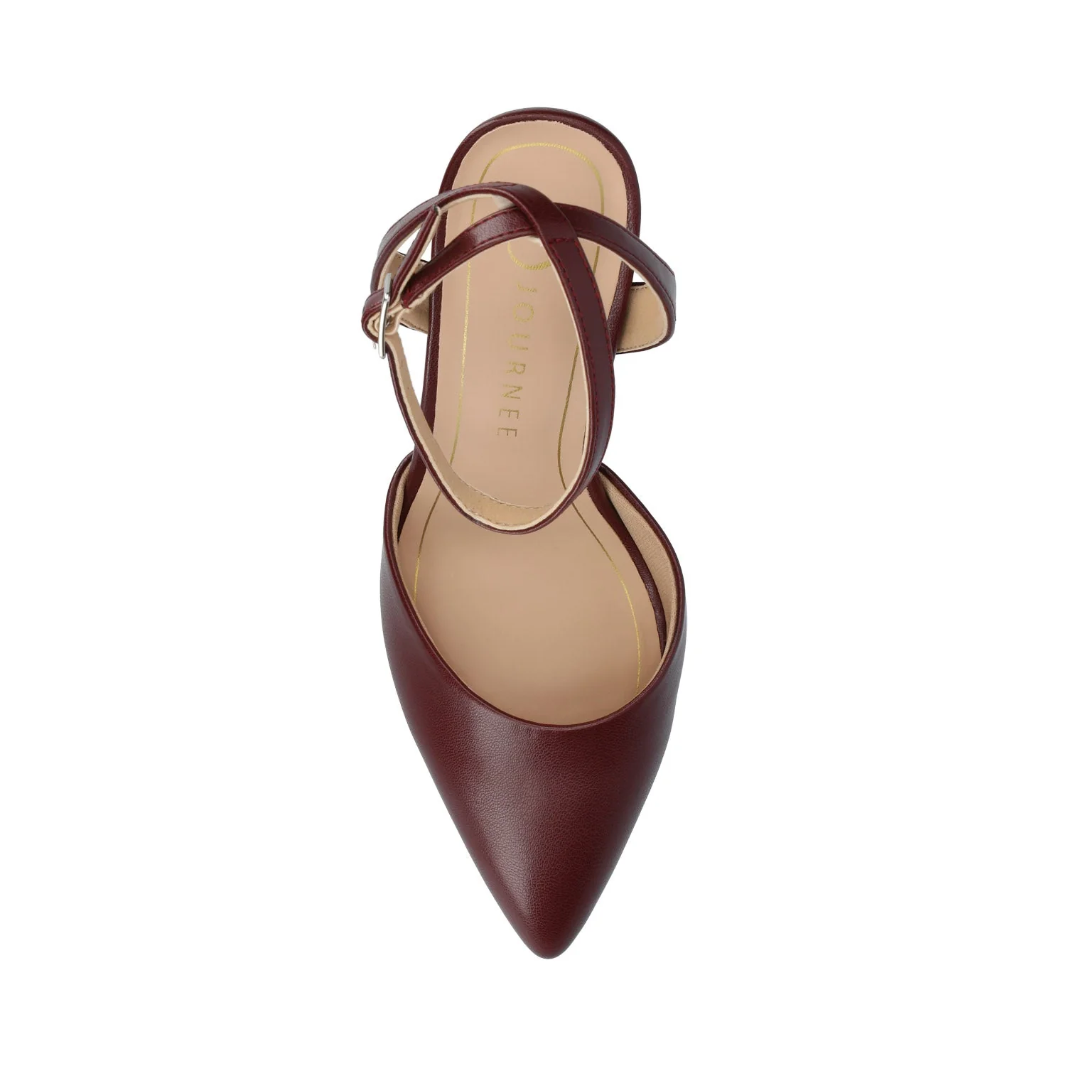 TYYRA BLOCK HEELS IN FAUX SUEDE IN WIDE - Oxblood Nubuck - Image 4
