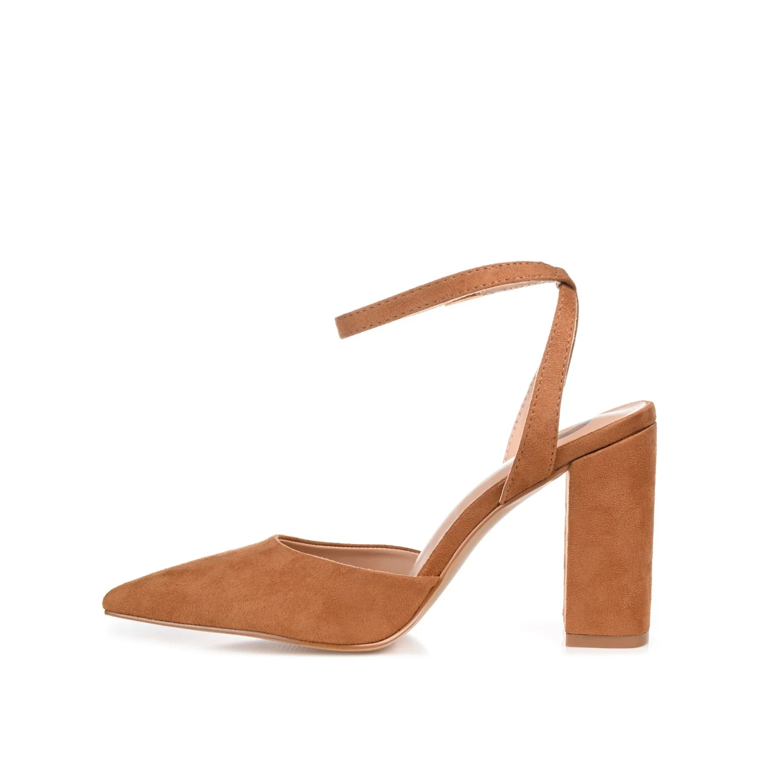 TYYRA BLOCK HEELS IN FAUX SUEDE IN WIDE - Tan - Image 3
