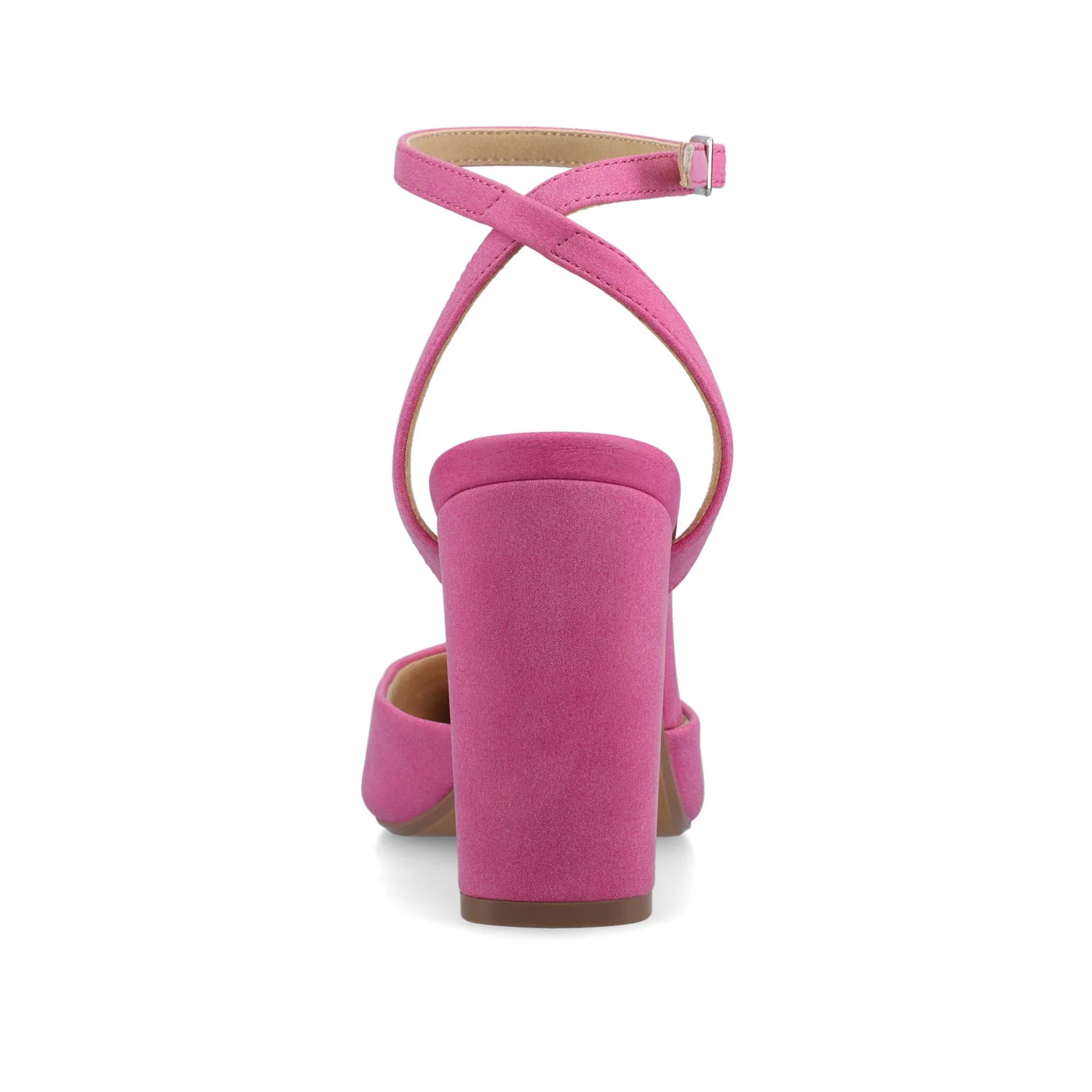 TYYRA BLOCK HEELS IN FAUX SUEDE - Hot Pink - Image 6