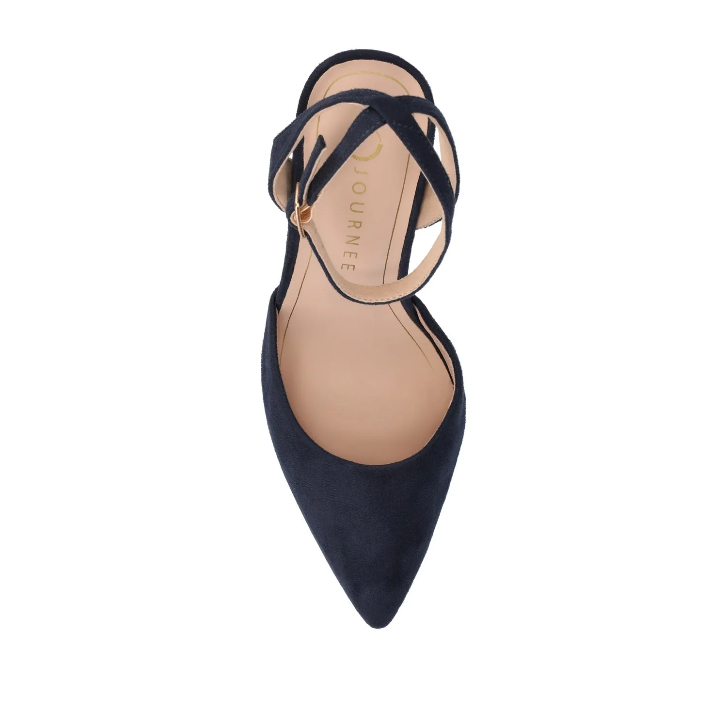 TYYRA BLOCK HEELS IN FAUX SUEDE - Navy Nubuck - Image 6