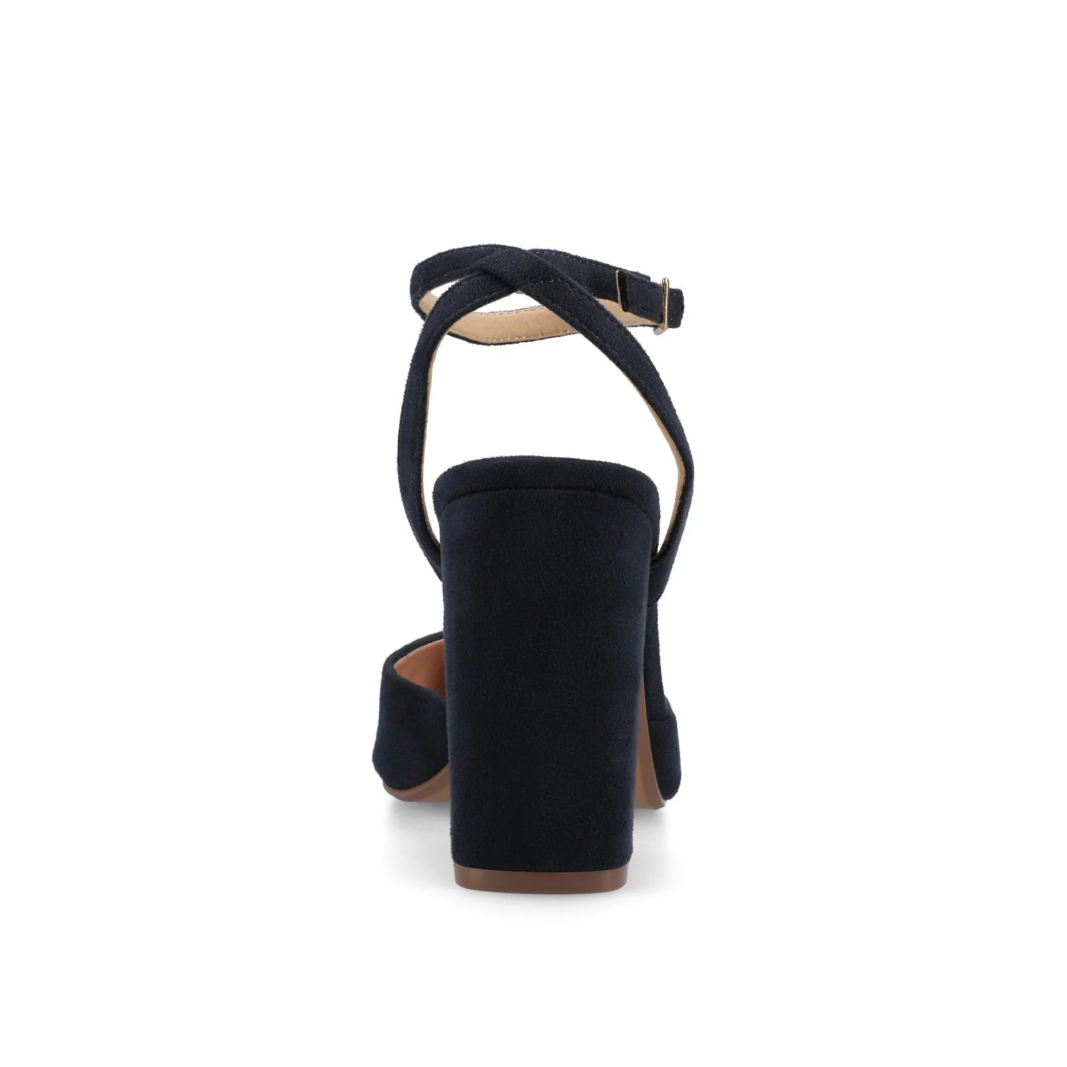 TYYRA BLOCK HEELS IN FAUX SUEDE - Navy Nubuck - Image 7