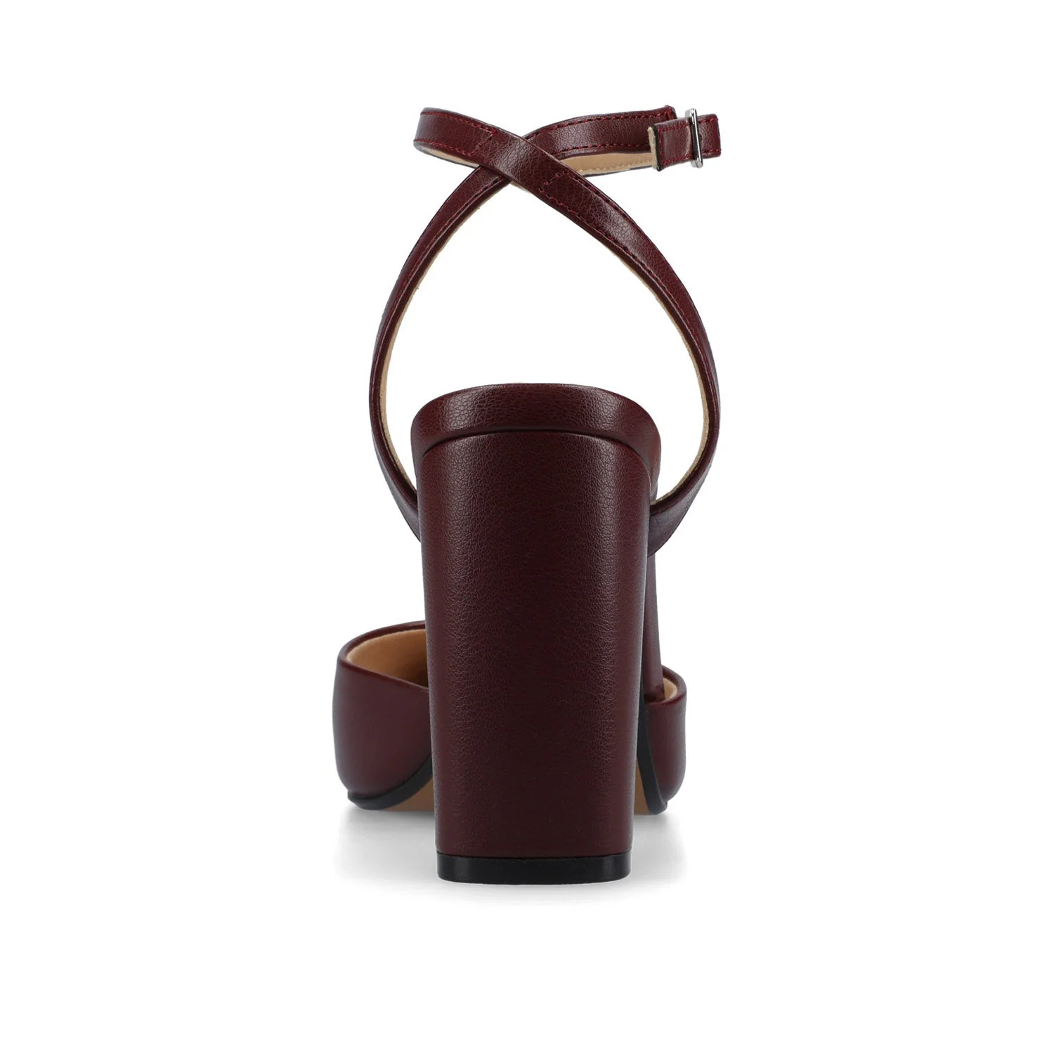 TYYRA BLOCK HEELS IN FAUX SUEDE - Oxblood Nubuck - Image 6
