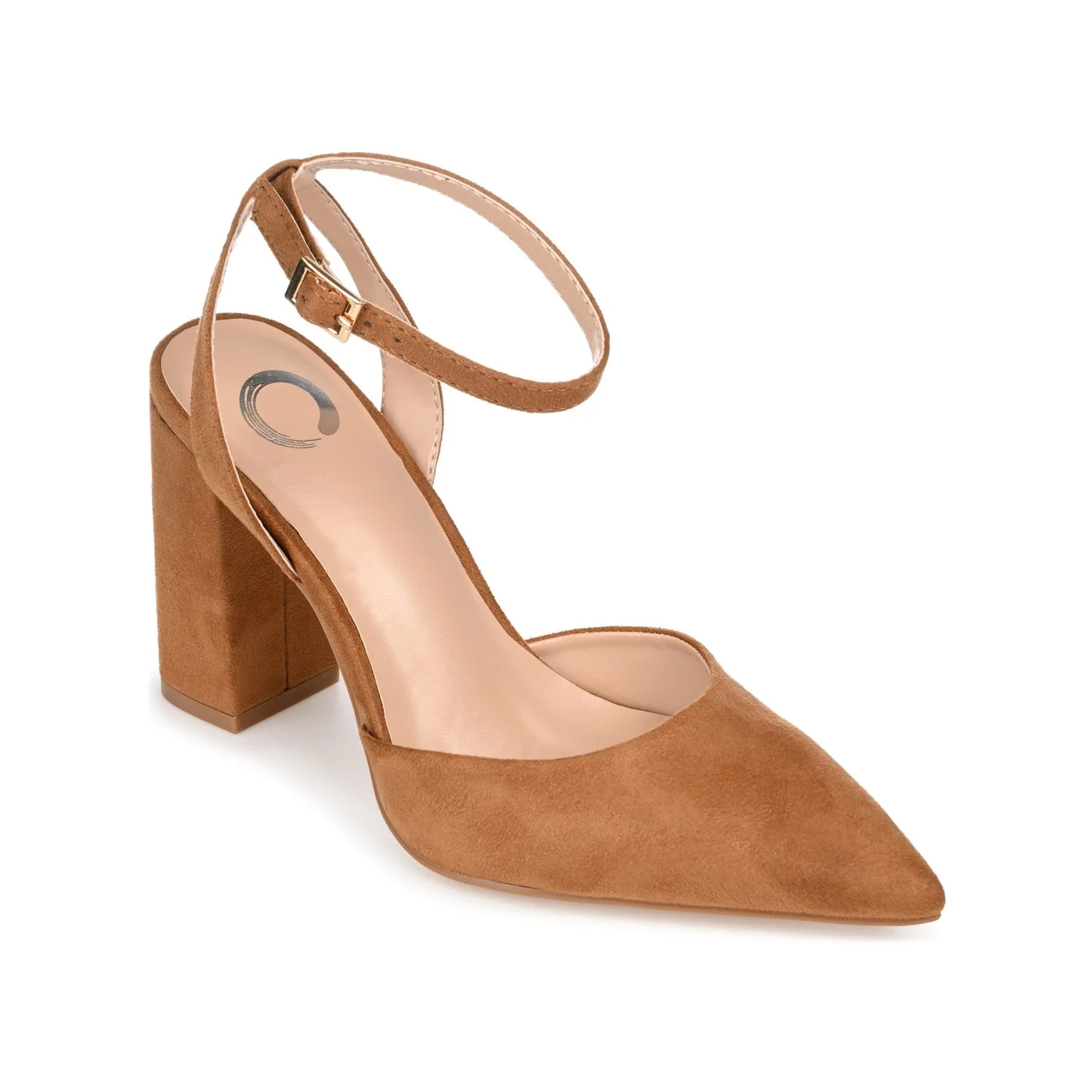 TYYRA BLOCK HEELS IN FAUX SUEDE - Tan - Image 2