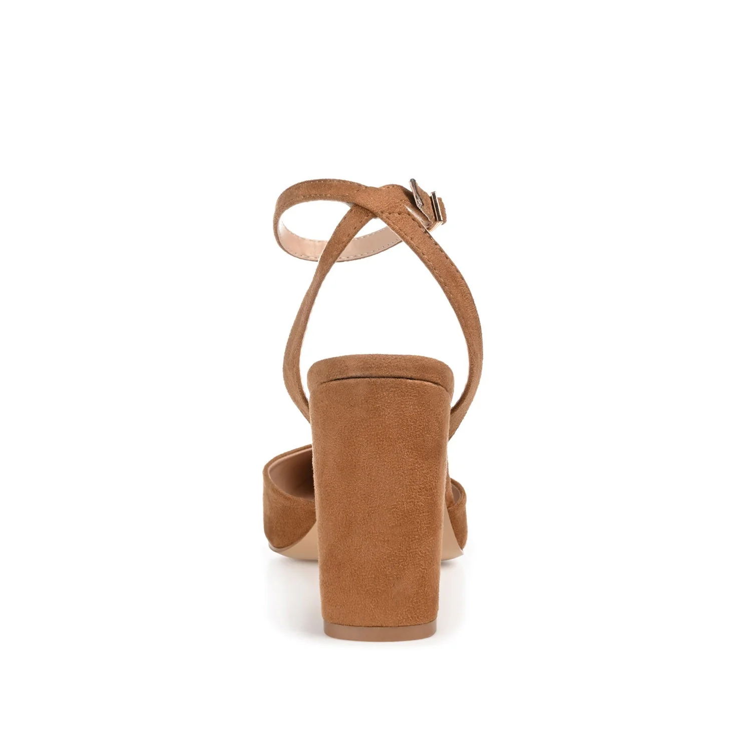 TYYRA BLOCK HEELS IN FAUX SUEDE - Tan - Image 7