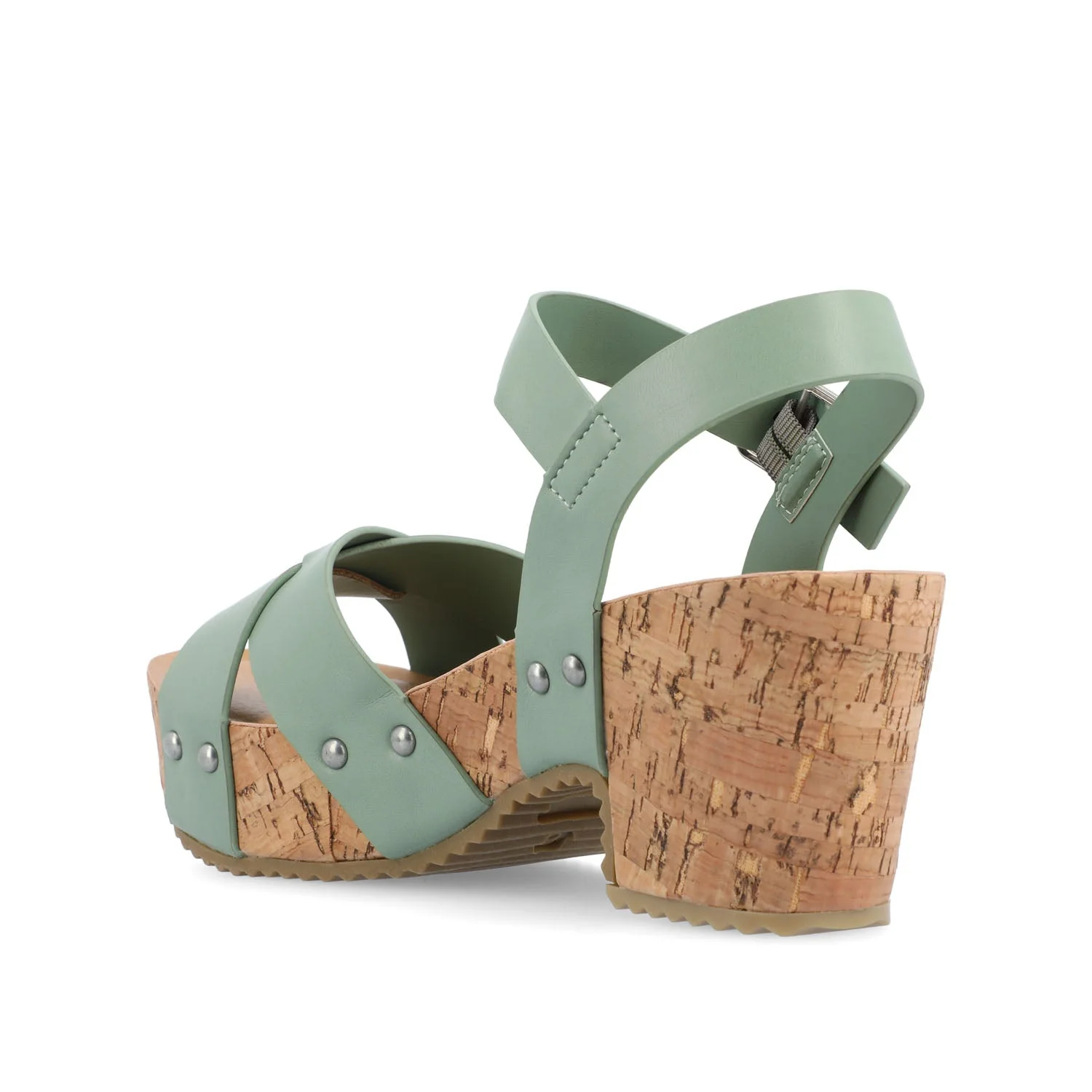 VALENTINA HEELED SANDALS IN VEGAN LEATHER - Green - Image 4