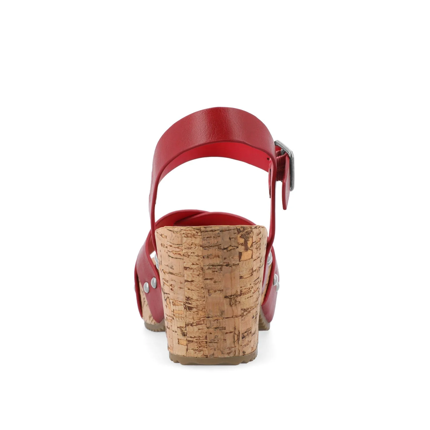 VALENTINA HEELED SANDALS IN VEGAN LEATHER - Red - Image 6