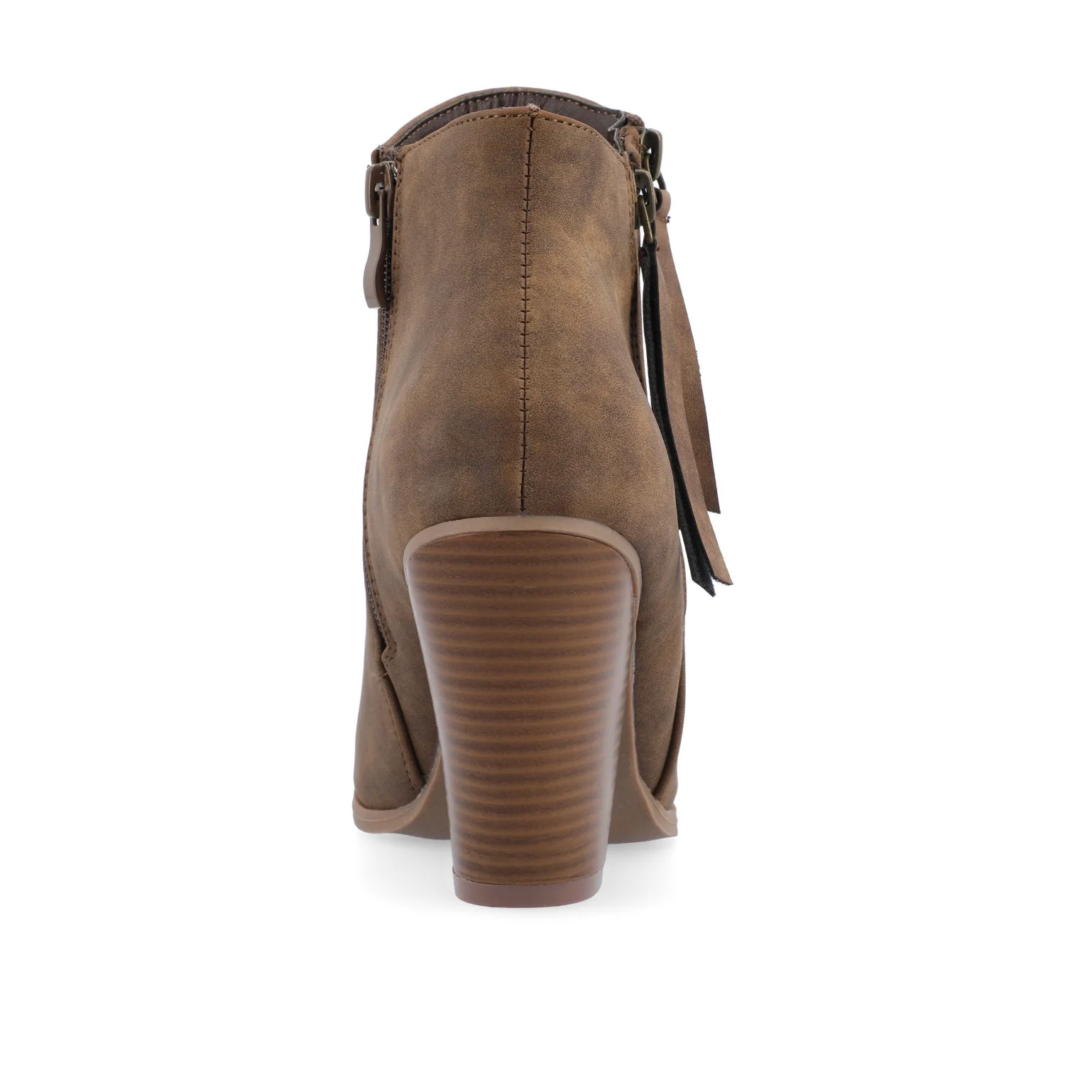 VALLY ZIP-UP WESTERN BOOTIES IN VEGAN LEATHER - Brown - Image 8
