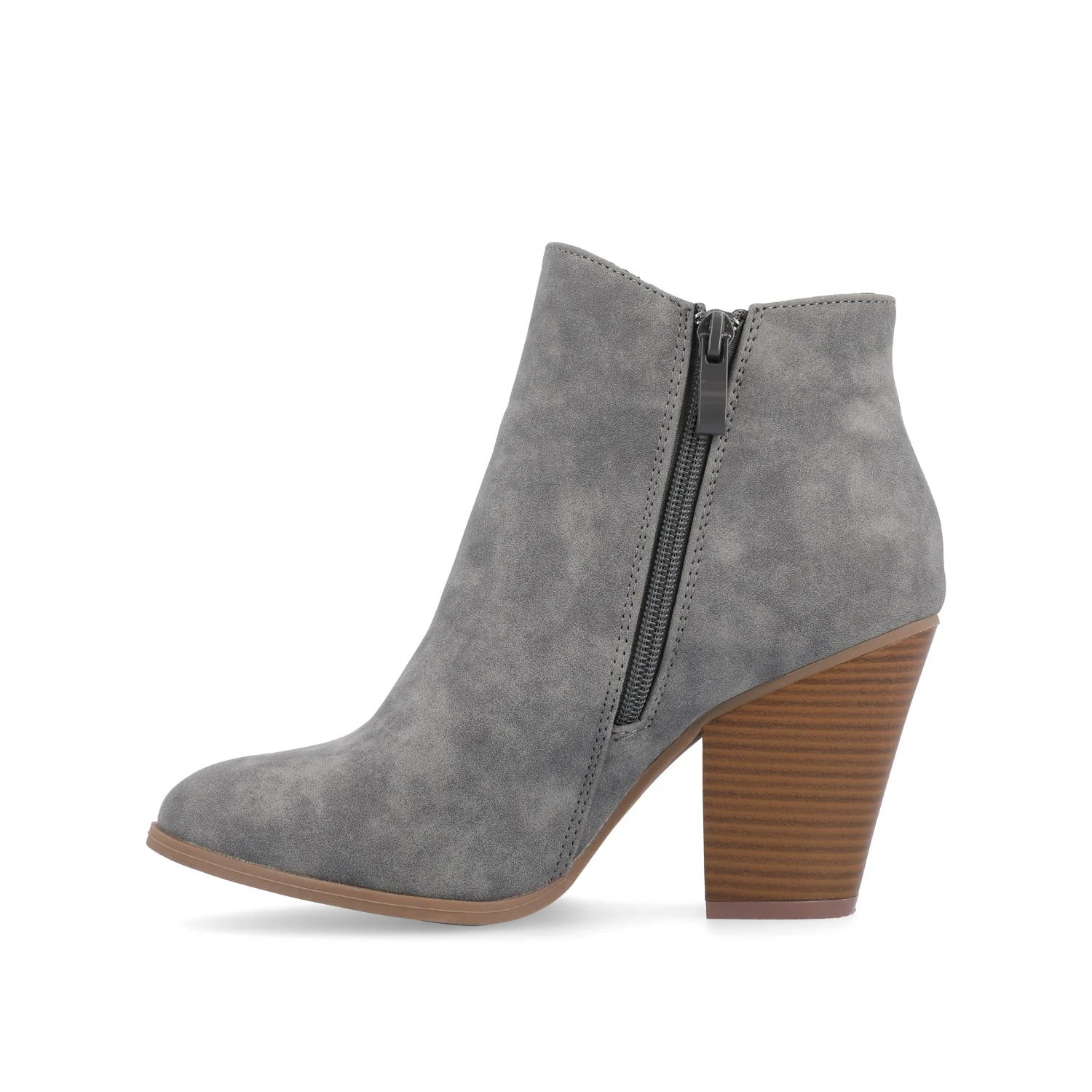 VALLY ZIP-UP WESTERN BOOTIES IN VEGAN LEATHER - Grey - Image 3