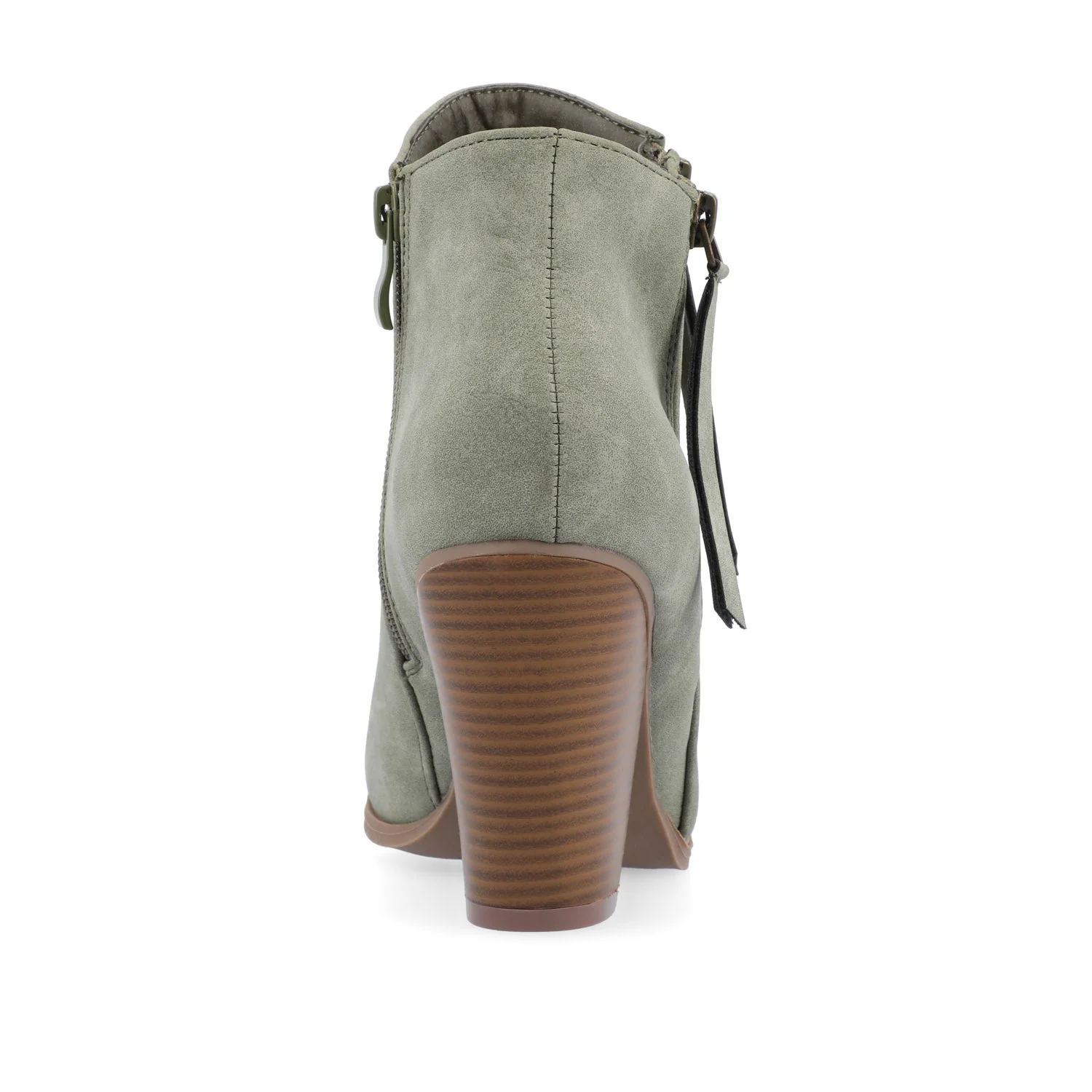 VALLY ZIP-UP WESTERN BOOTIES IN VEGAN LEATHER - Olive - Image 7