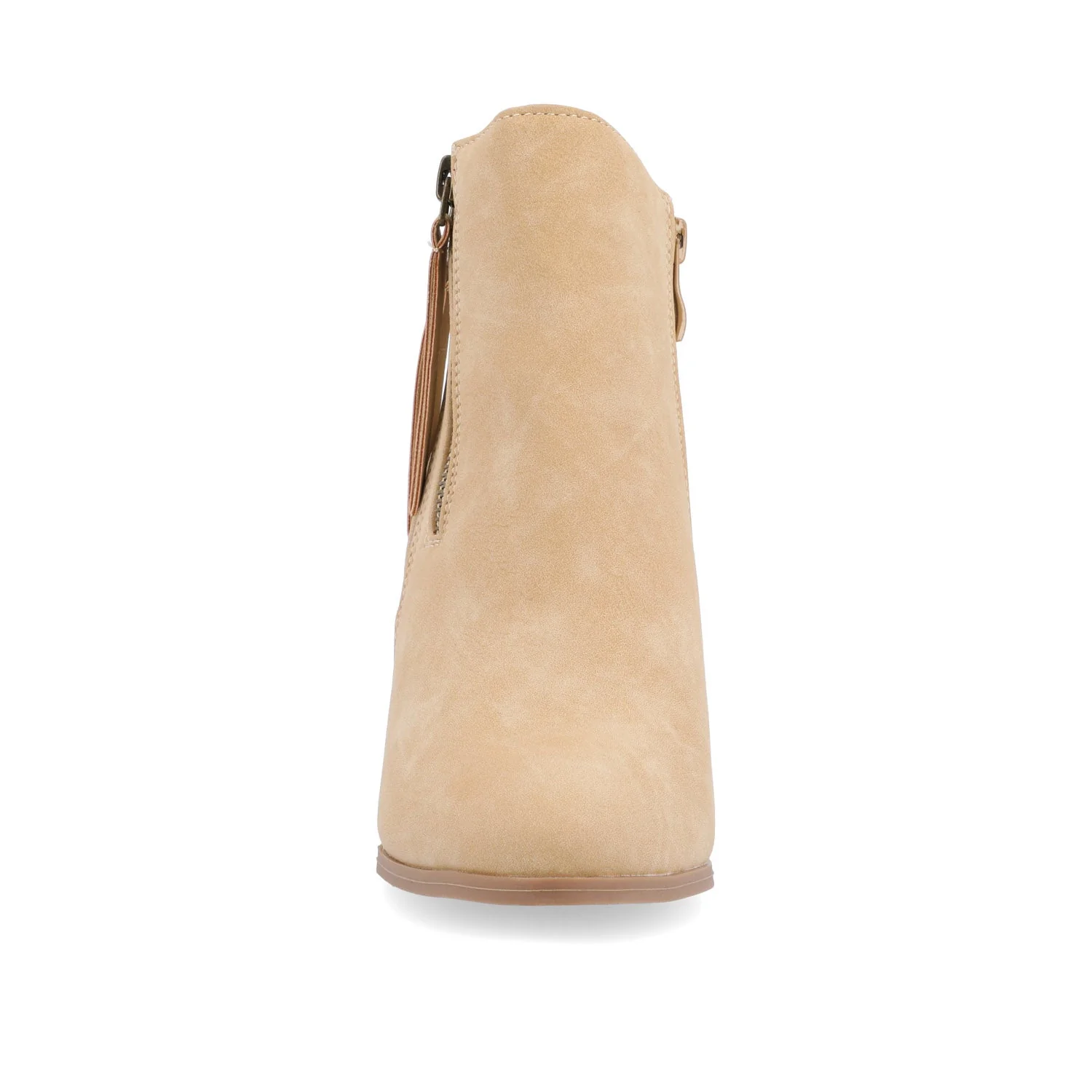 VALLY ZIP-UP WESTERN BOOTIES IN VEGAN LEATHER - Taupe - Image 5