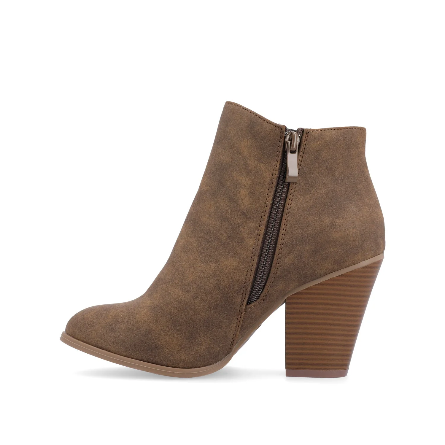 VALLY ZIP-UP WESTERN BOOTIES IN WIDE - Brown - Image 3
