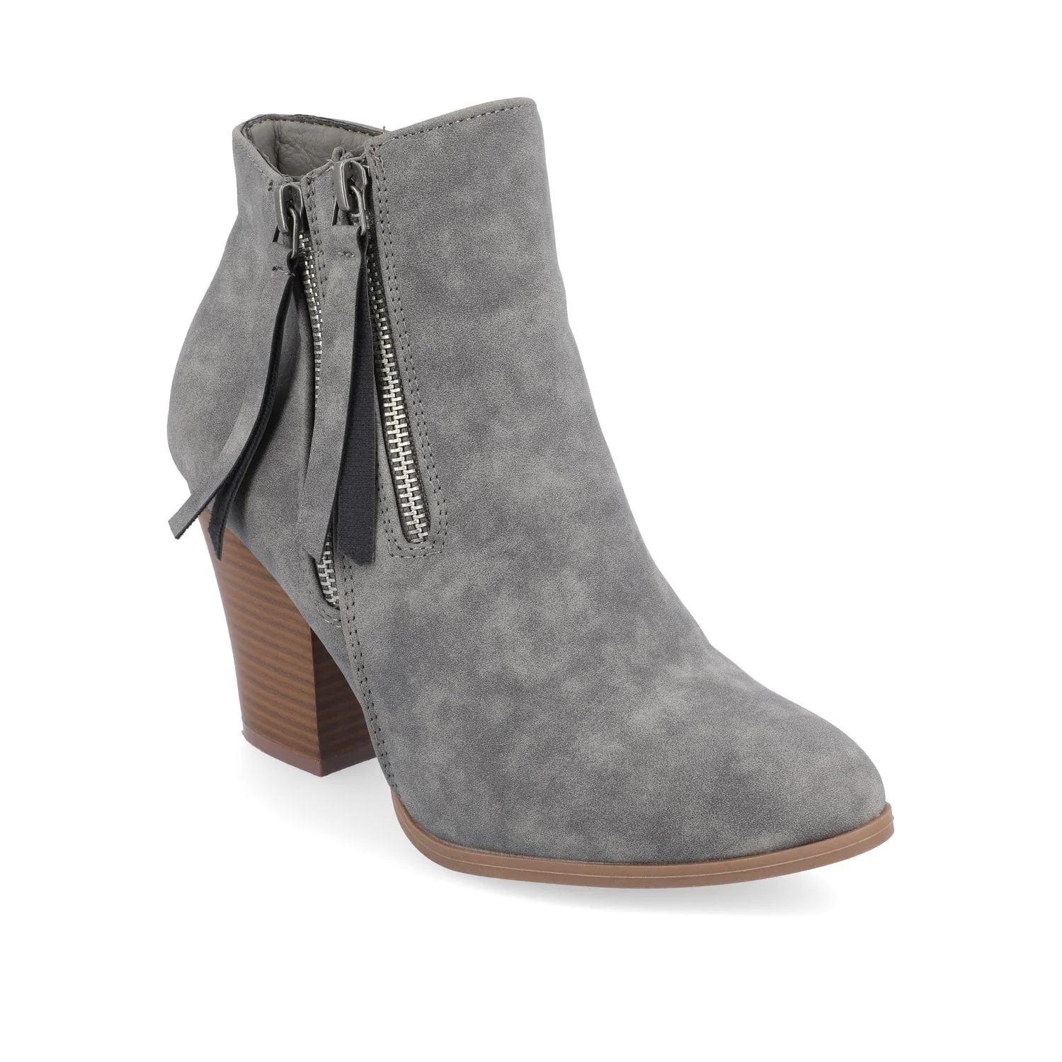 VALLY ZIP-UP WESTERN BOOTIES IN WIDE - Grey - Image 2