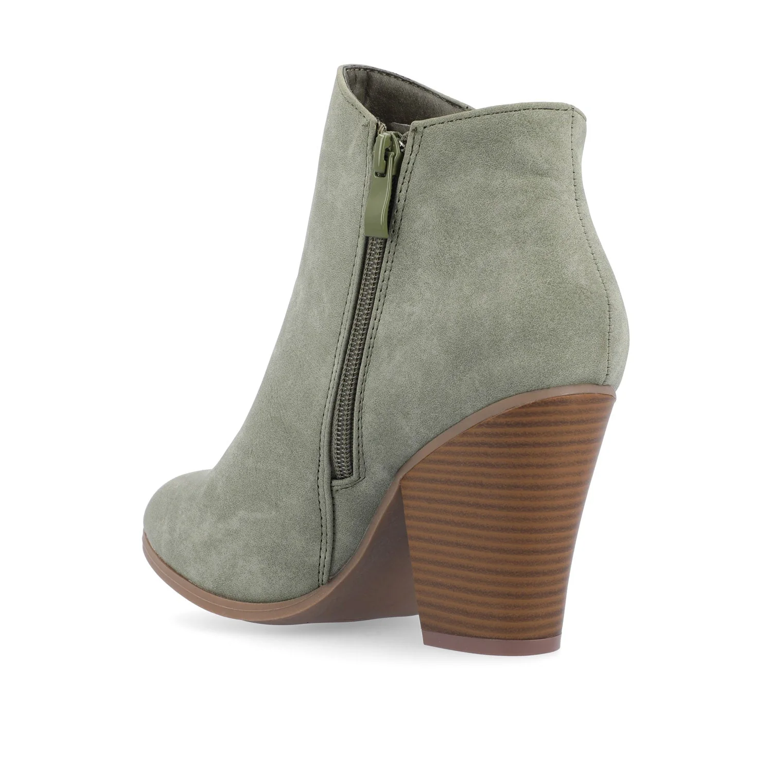 VALLY ZIP-UP WESTERN BOOTIES IN WIDE - Olive - Image 4