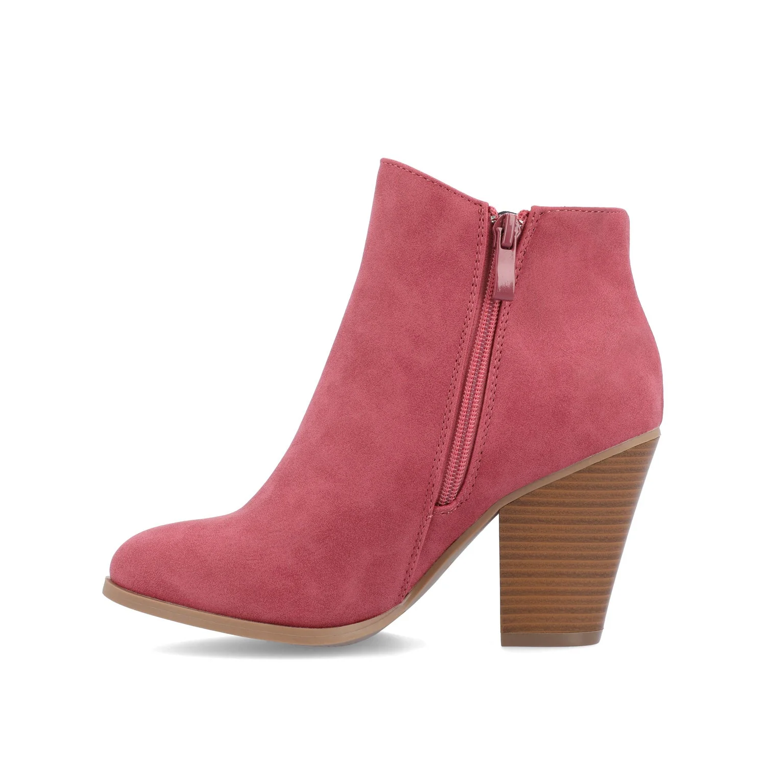 VALLY ZIP-UP WESTERN BOOTIES IN VEGAN LEATHER - Wine - Image 3