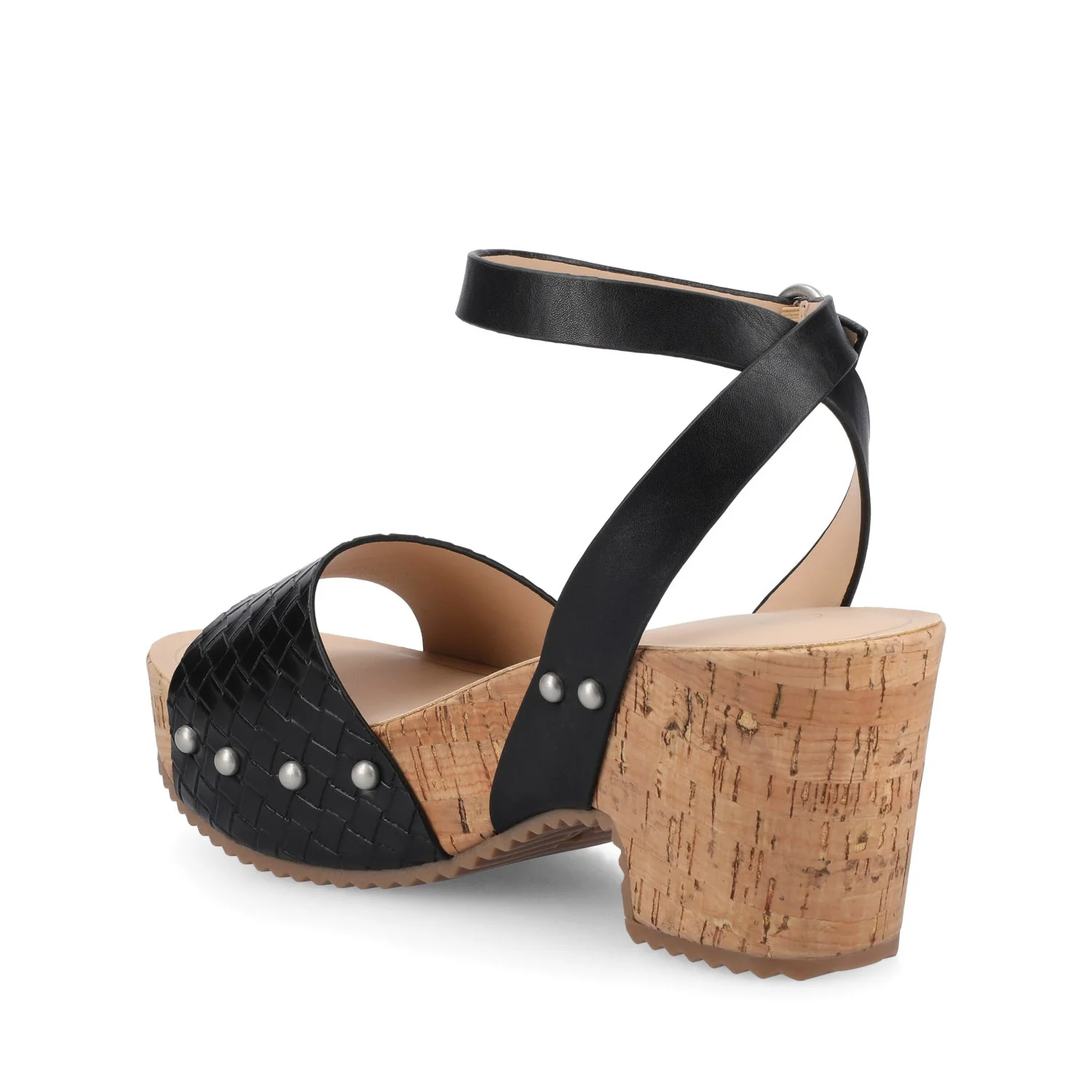 VANESSA PLATFORM CLOG SANDALS - Black Woven - Image 3