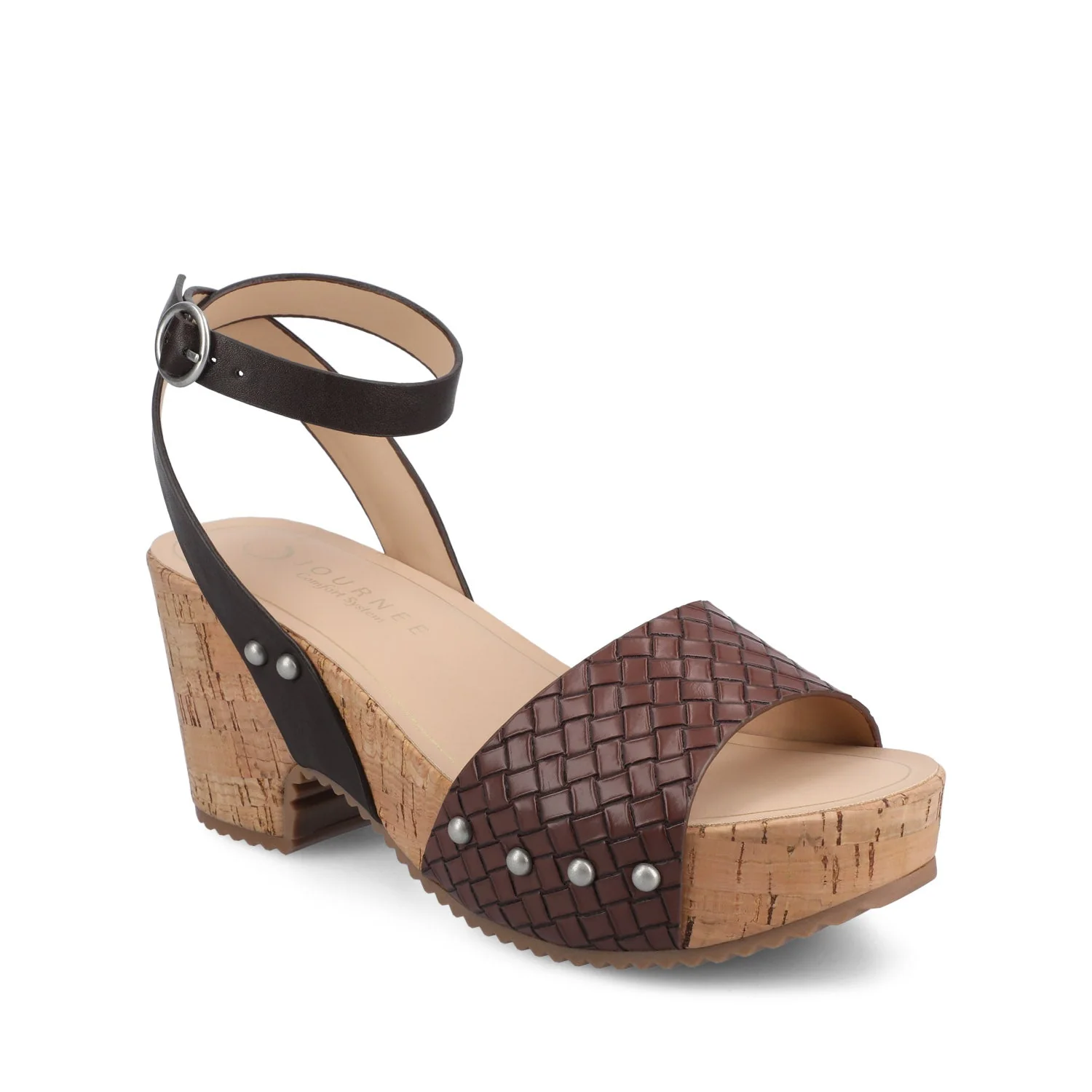 VANESSA PLATFORM CLOG SANDALS - Chocolate Woven - Image 2