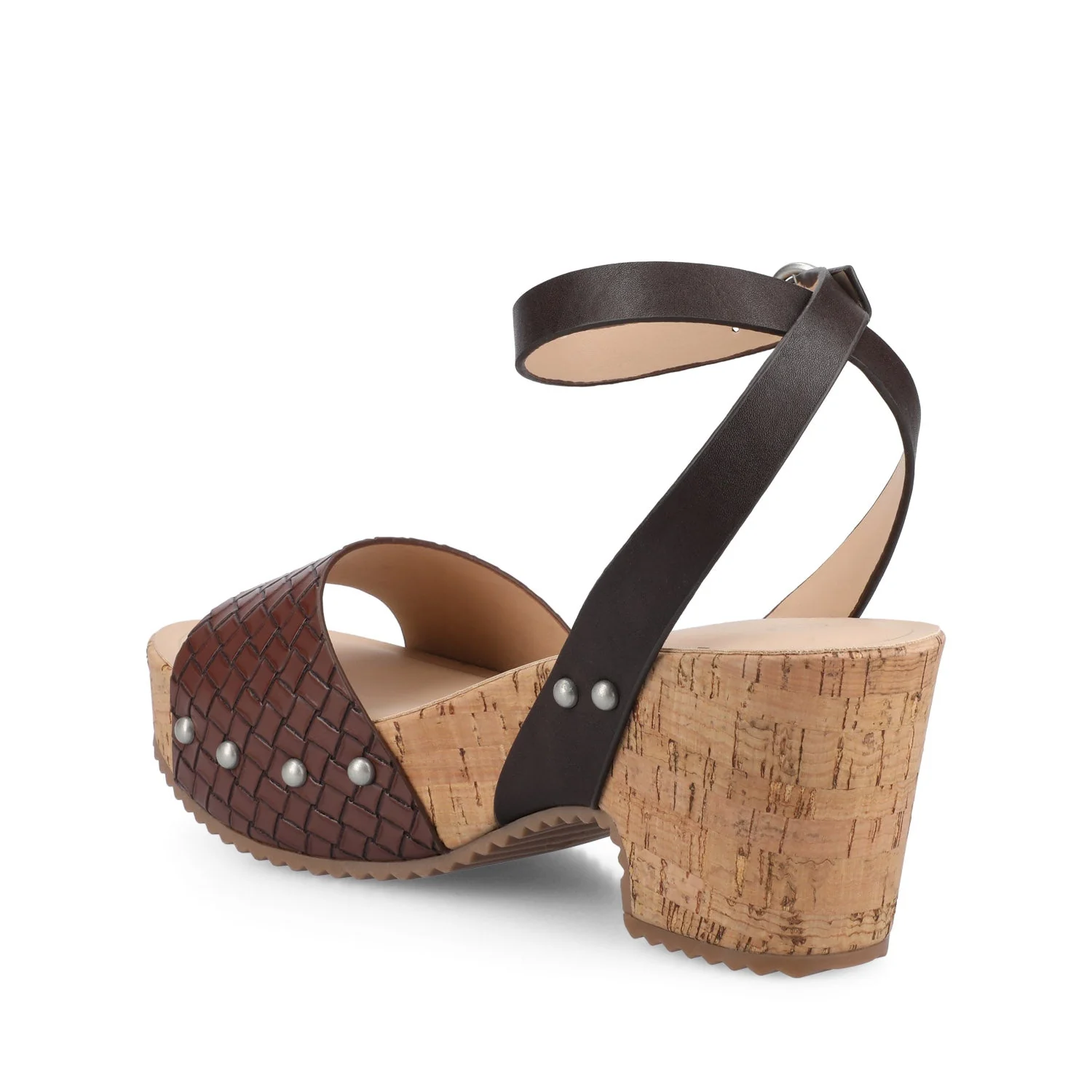 VANESSA PLATFORM CLOG SANDALS - Chocolate Woven - Image 3
