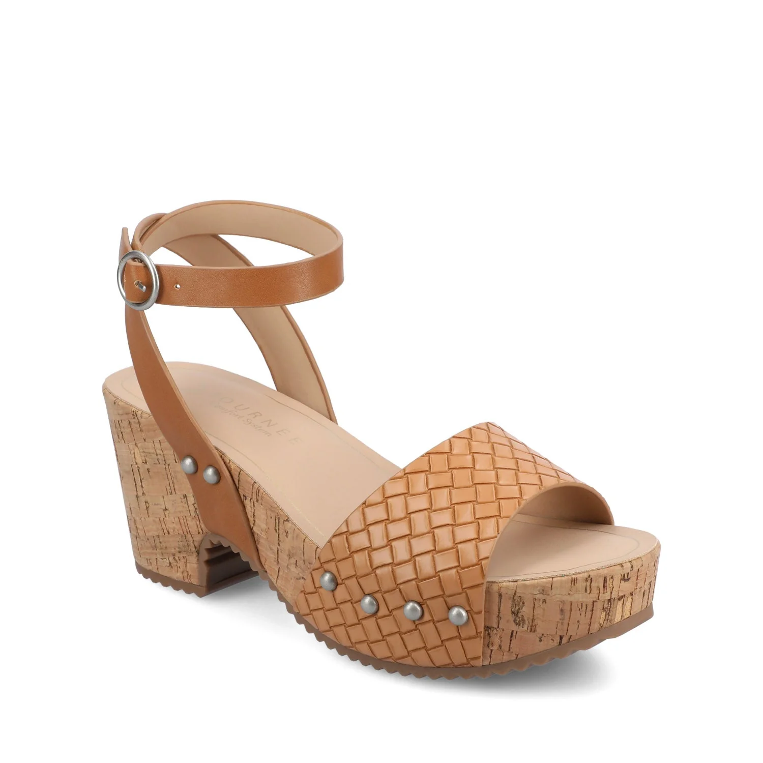 VANESSA PLATFORM CLOG SANDALS - Tan Woven - Image 2