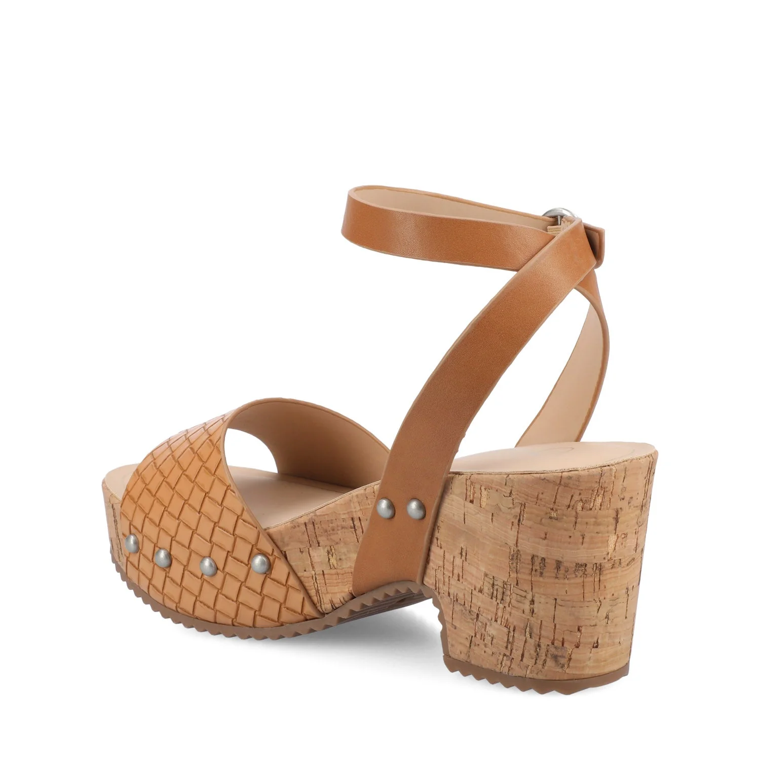 VANESSA PLATFORM CLOG SANDALS - Tan Woven - Image 3