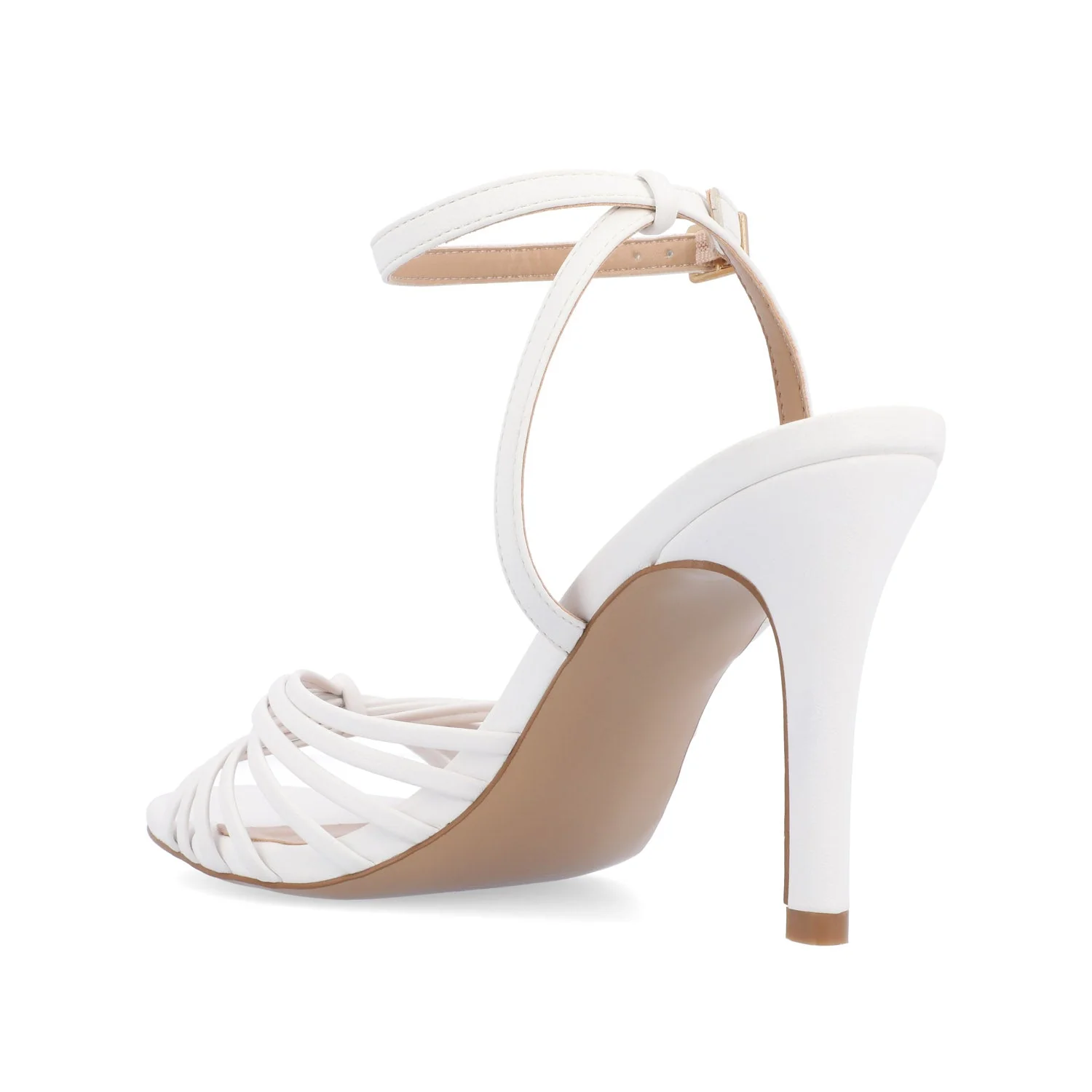 VANITA STILETTO HEELS IN VEGAN LEATHER IN WIDE - White - Image 4