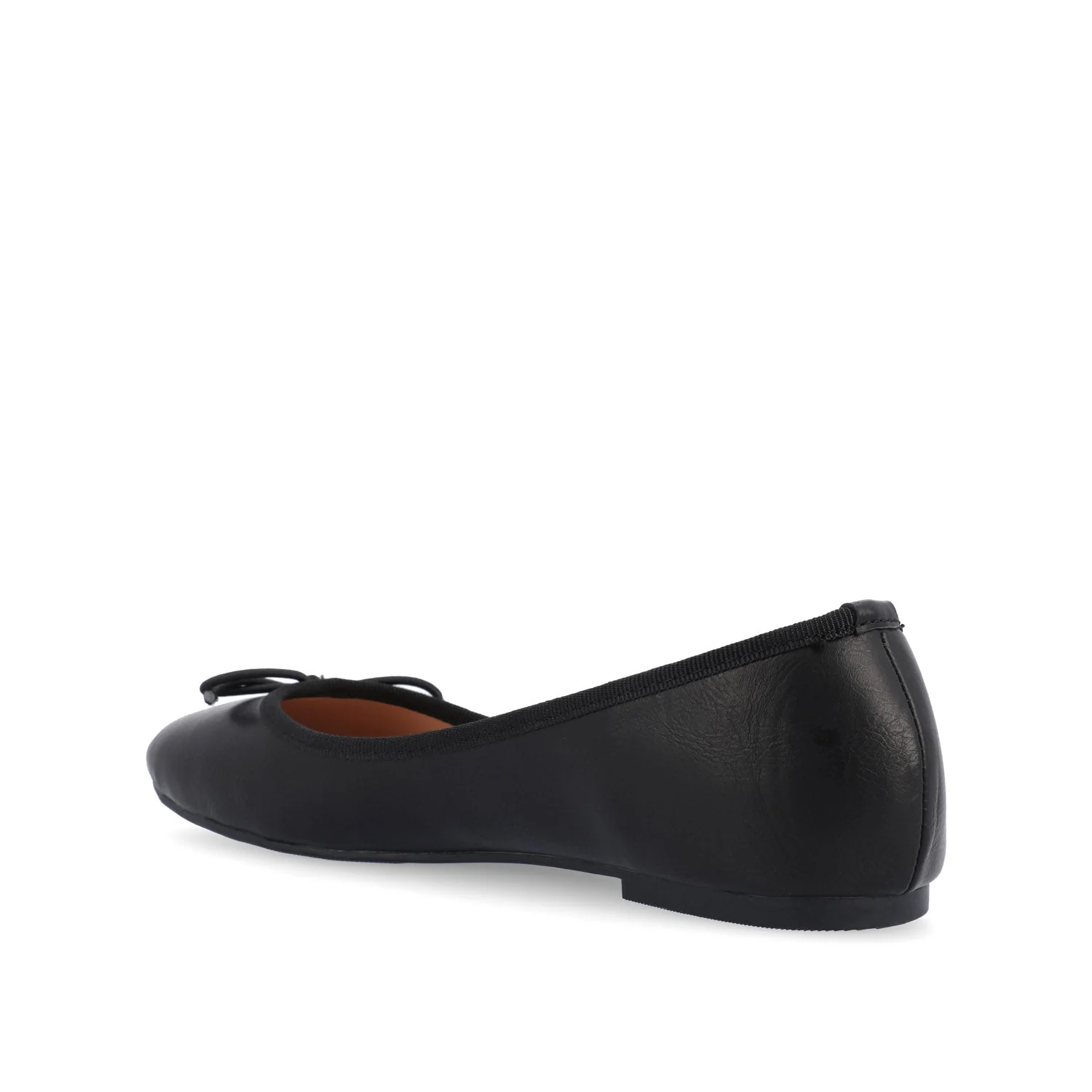 VIKA VEGAN LEATHER BALLET FLATS IN WIDE - Black - Image 4