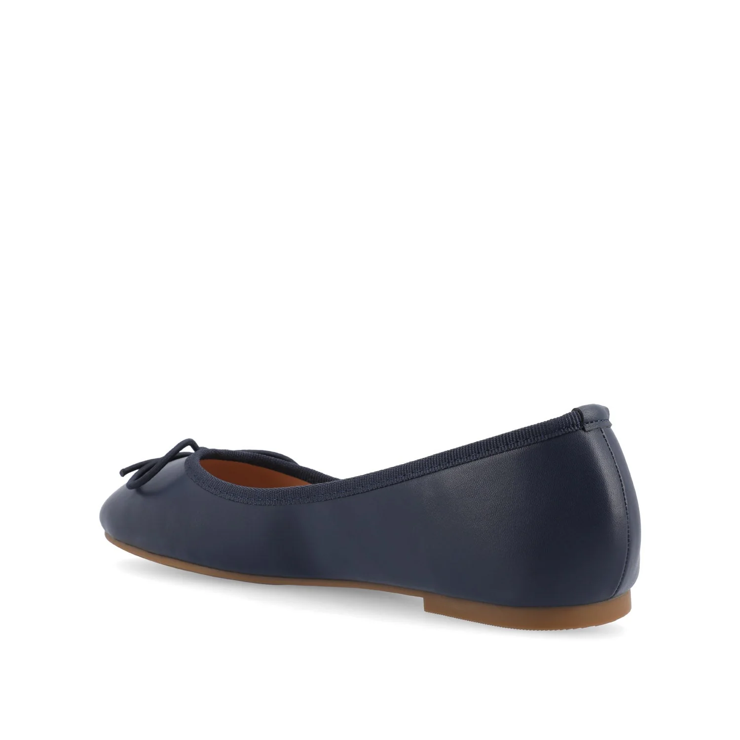 VIKA VEGAN LEATHER BALLET FLATS IN WIDE - Navy Nubuck - Image 4