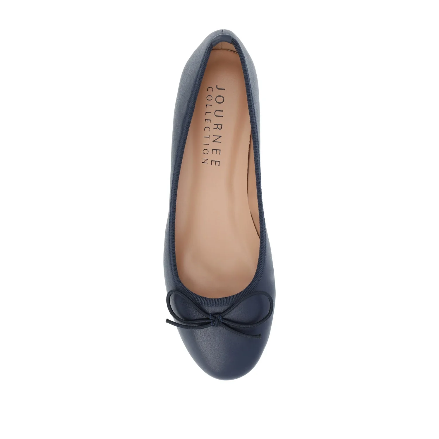 VIKA VEGAN LEATHER BALLET FLATS IN WIDE - Navy Nubuck - Image 6