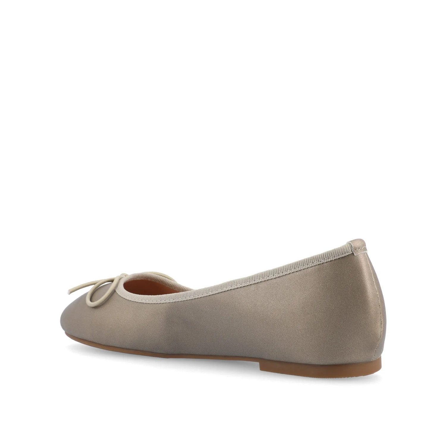 VIKA VEGAN LEATHER BALLET FLATS IN WIDE - Pewter PU - Image 4