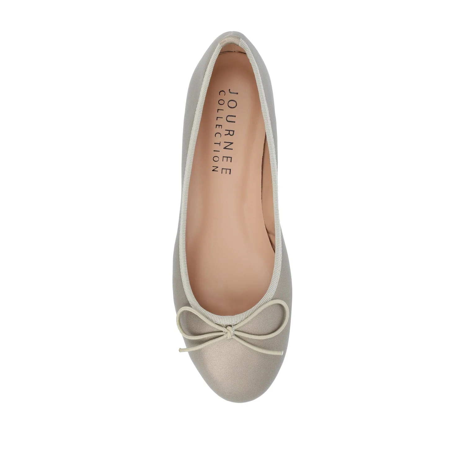 VIKA VEGAN LEATHER BALLET FLATS IN WIDE - Pewter PU - Image 6