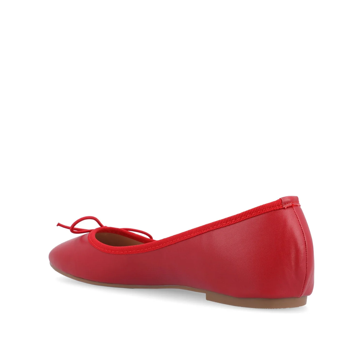 VIKA VEGAN LEATHER BALLET FLATS IN WIDE - Red - Image 4