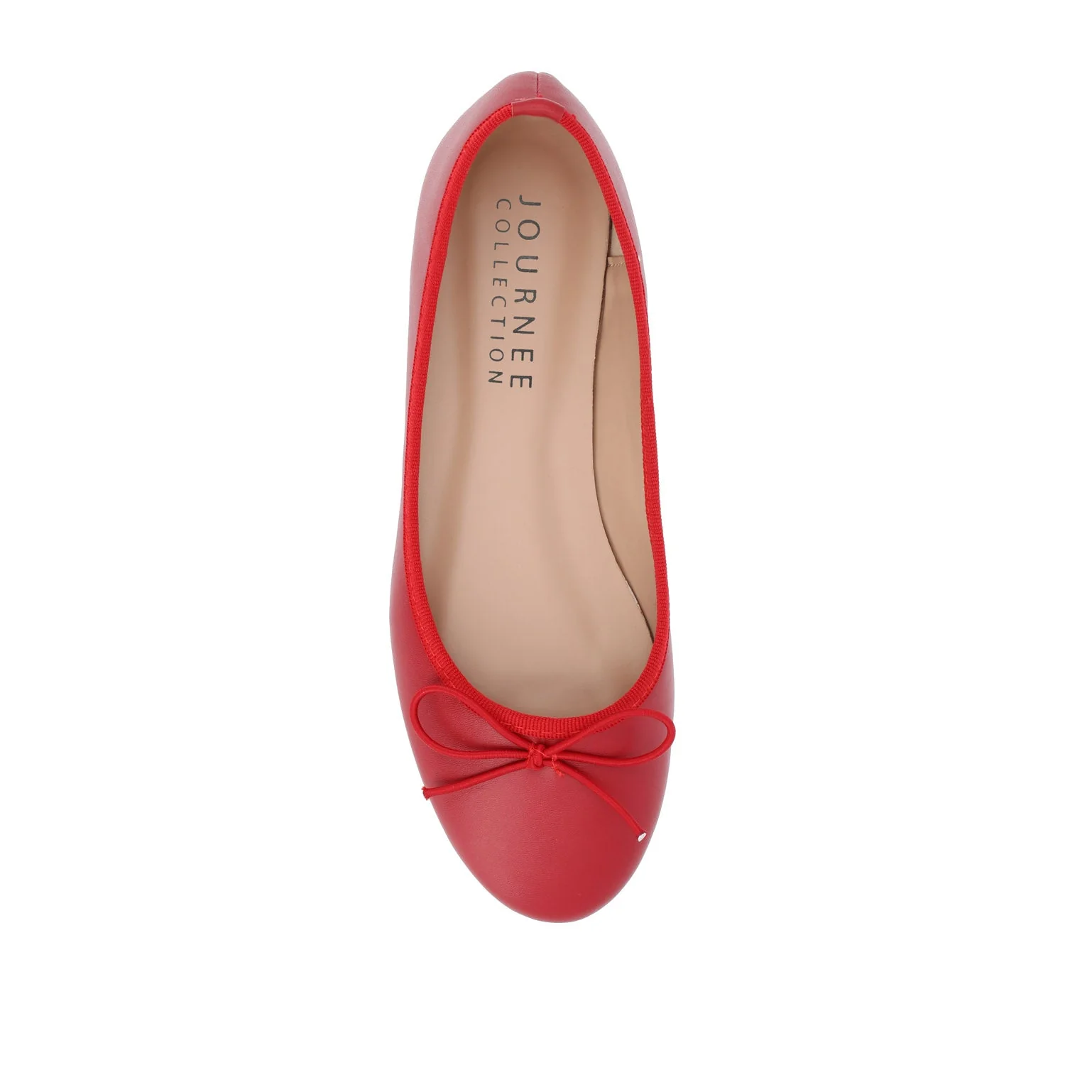 VIKA VEGAN LEATHER BALLET FLATS IN WIDE - Red - Image 6