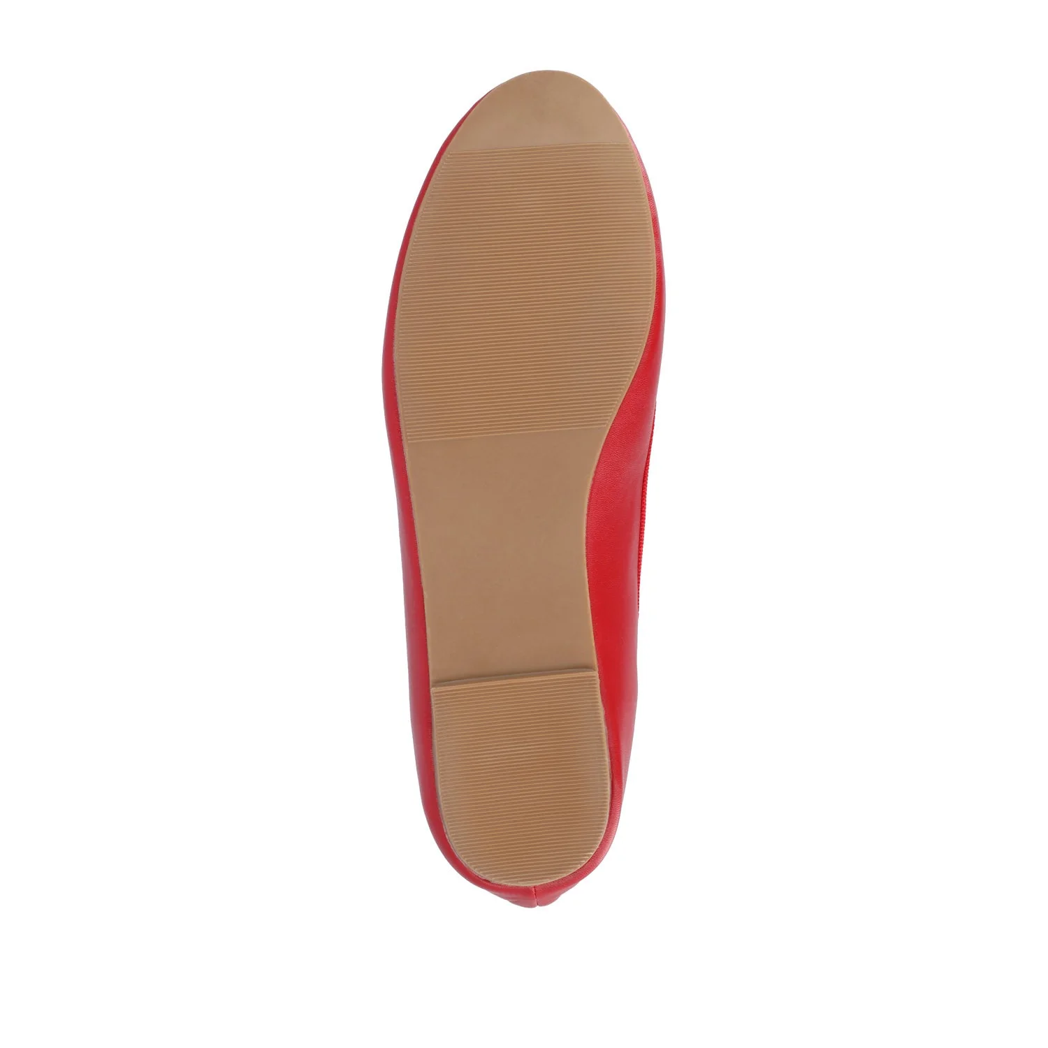 VIKA VEGAN LEATHER BALLET FLATS IN WIDE - Red - Image 8
