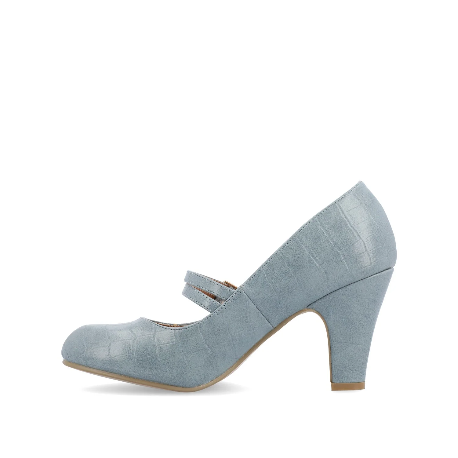 WINDY CROCO MARY JANE PUMP HEELS IN NARROW - Blue - Image 3