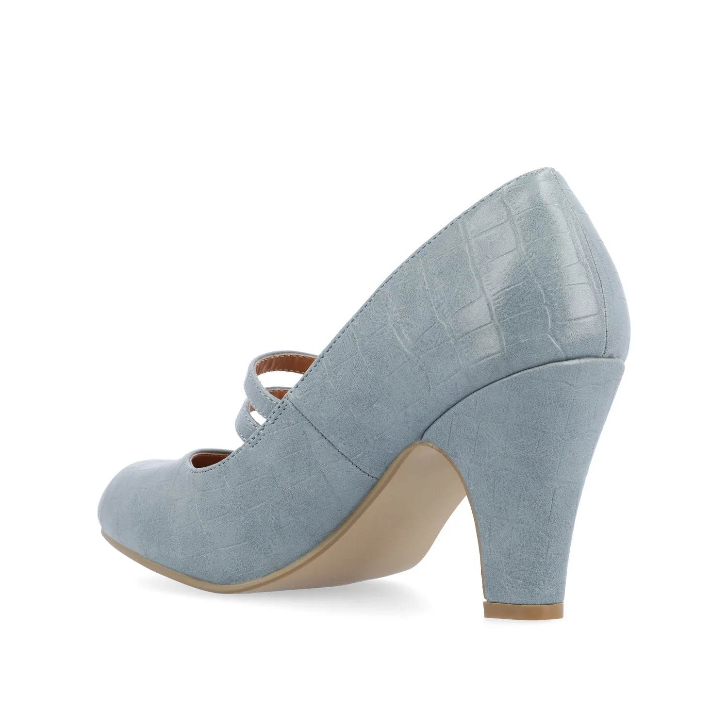 WINDY CROCO MARY JANE PUMP HEELS IN NARROW - Blue - Image 4