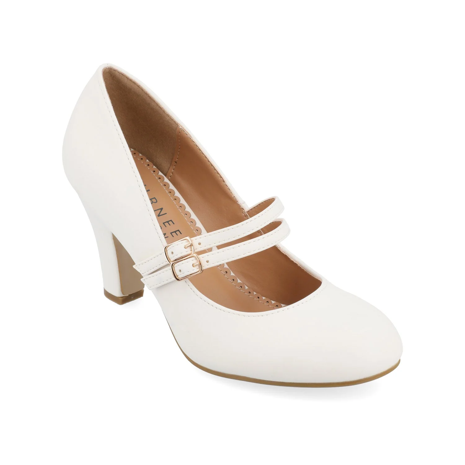 WINDY MARY JANE PUMP HEELS IN CROCO - White - Image 2