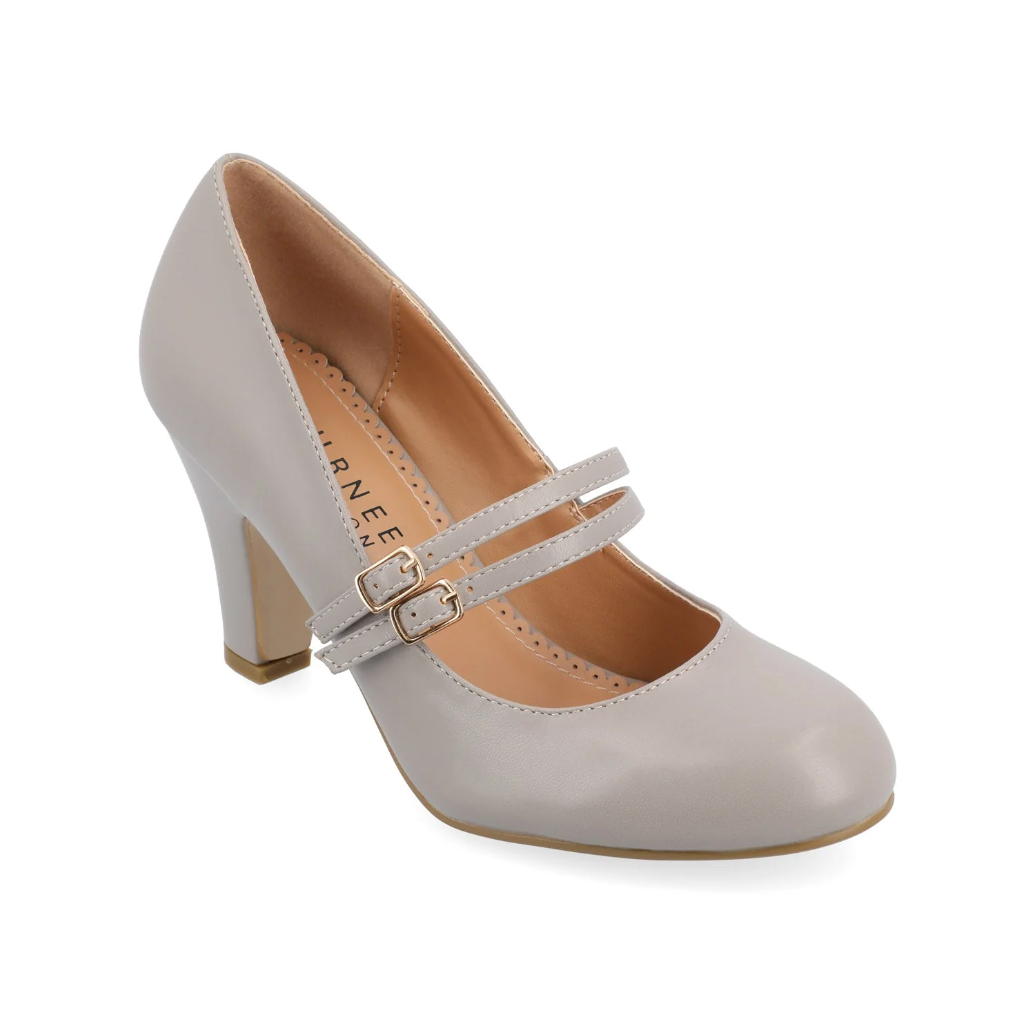 WINDY CROCO MARY JANE PUMP HEELS IN WIDE - Grey - Image 2