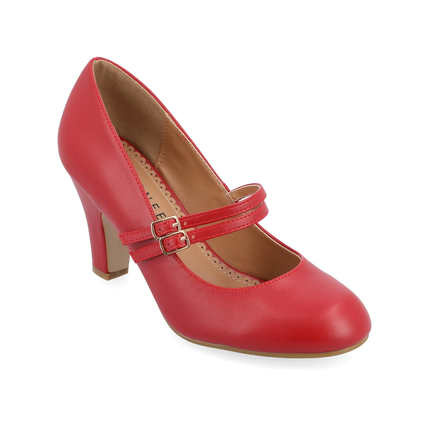WINDY STATMENT MARY JANE PUMP HEELS IN WIDE - Red - Image 2