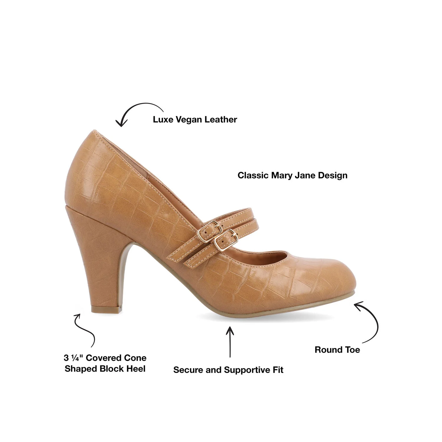 WINDY STATMENT MARY JANE PUMP HEELS IN WIDE - Tan - Image 9