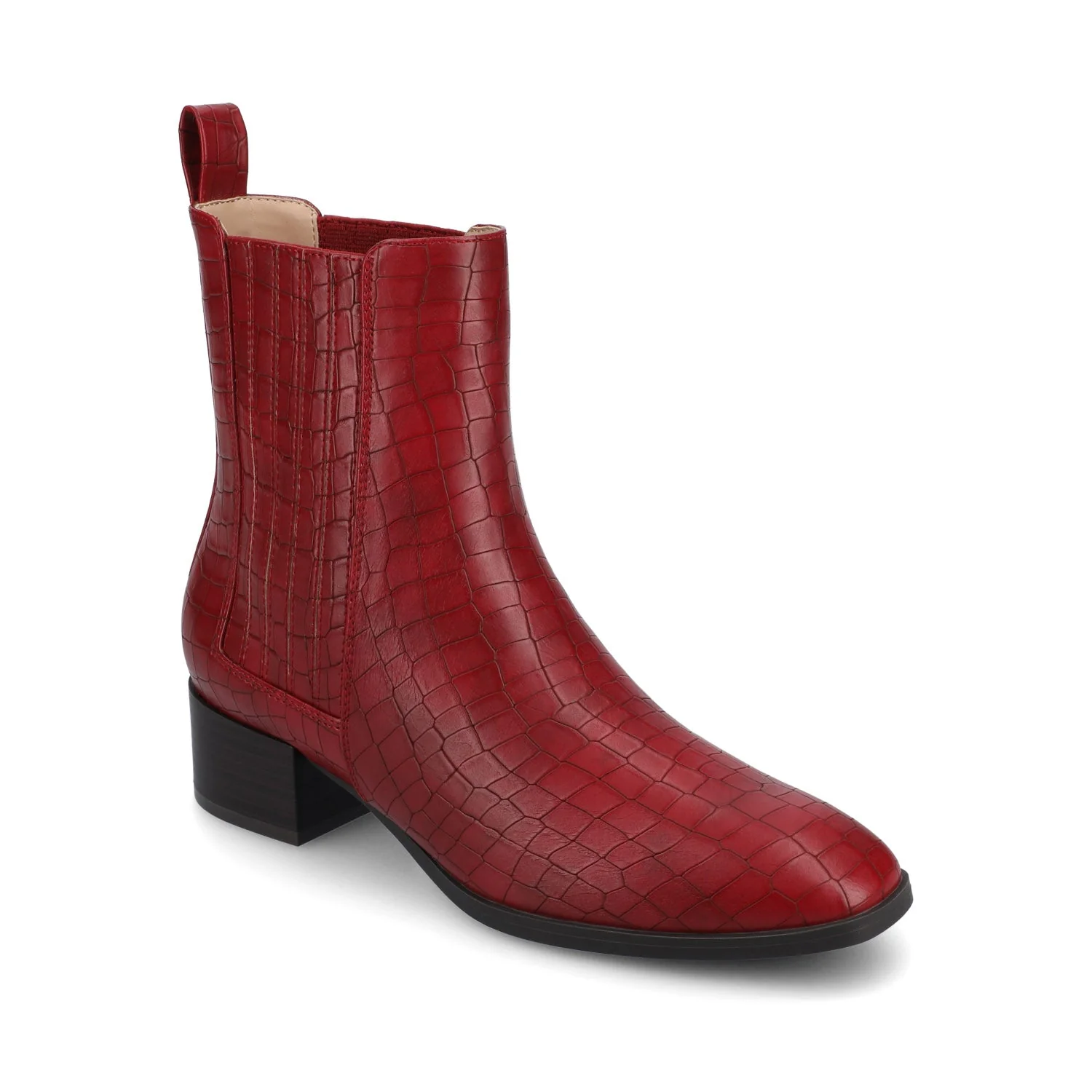 WRENLEY CHELSEA BOOTIES IN WIDE - Croco Red - Image 2