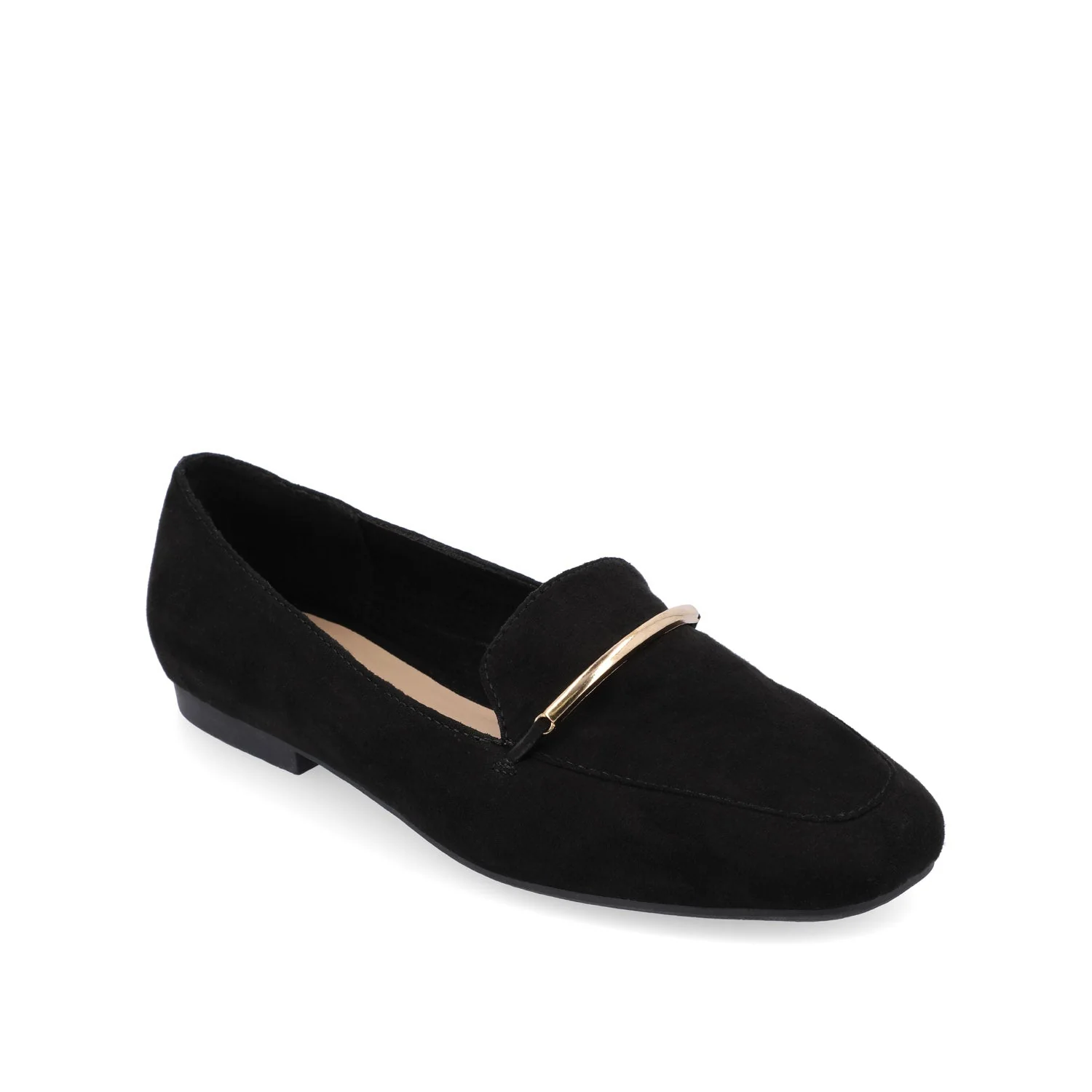 WRENN LOAFER FLATS IN FAUX SUEDE - Black Faux Suede - Image 2