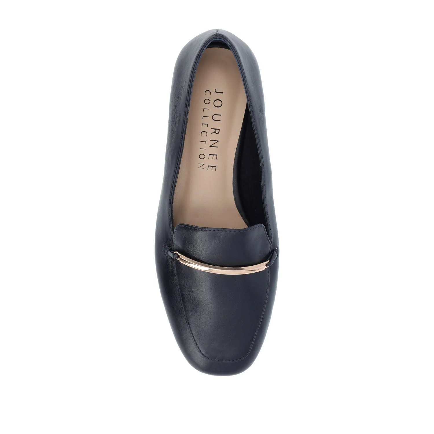 WRENN VEGAN LEATHER LOAFER FLATS IN WIDE - Navy PU - Image 6
