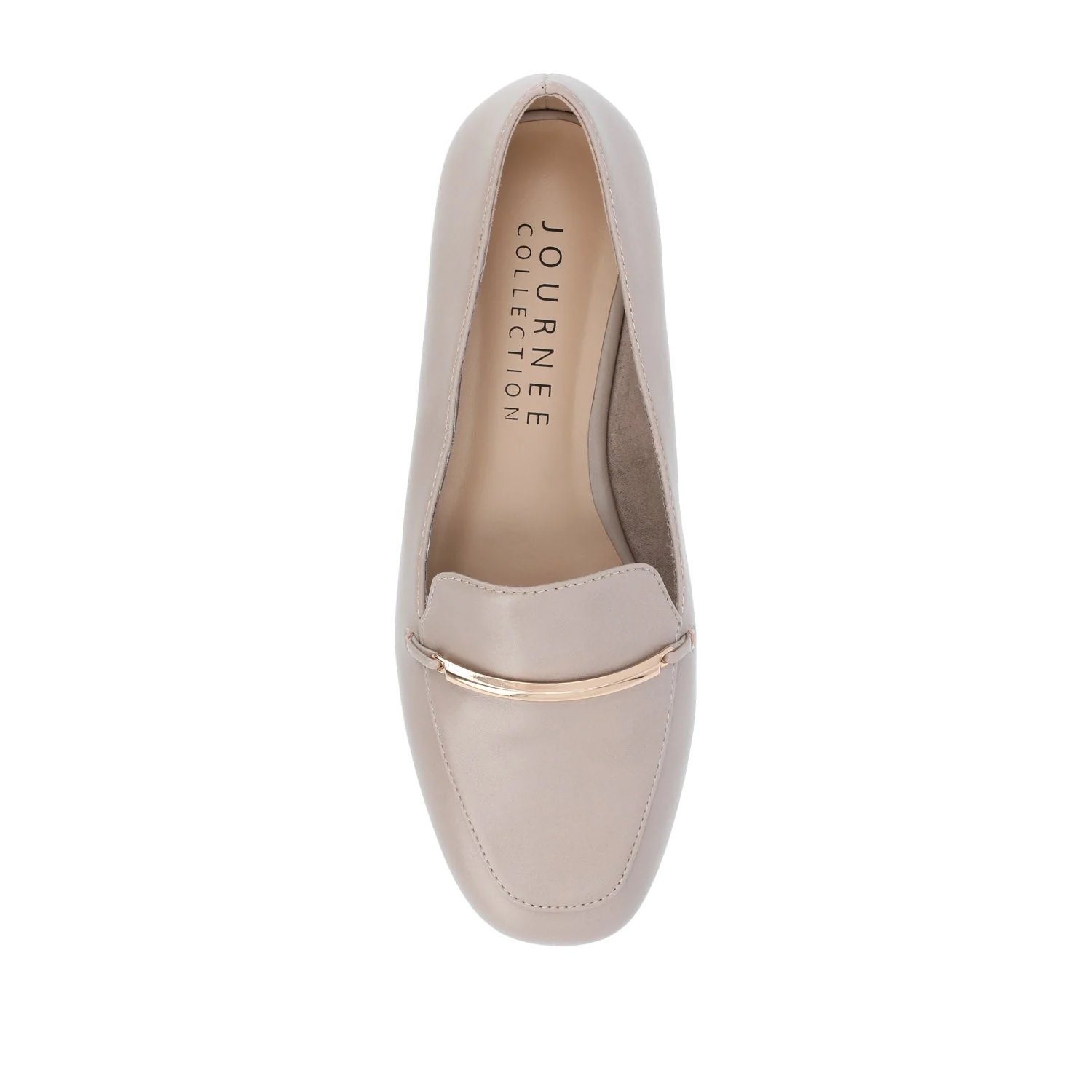 WRENN VEGAN LEATHER LOAFER FLATS IN WIDE - Taupe PU - Image 6