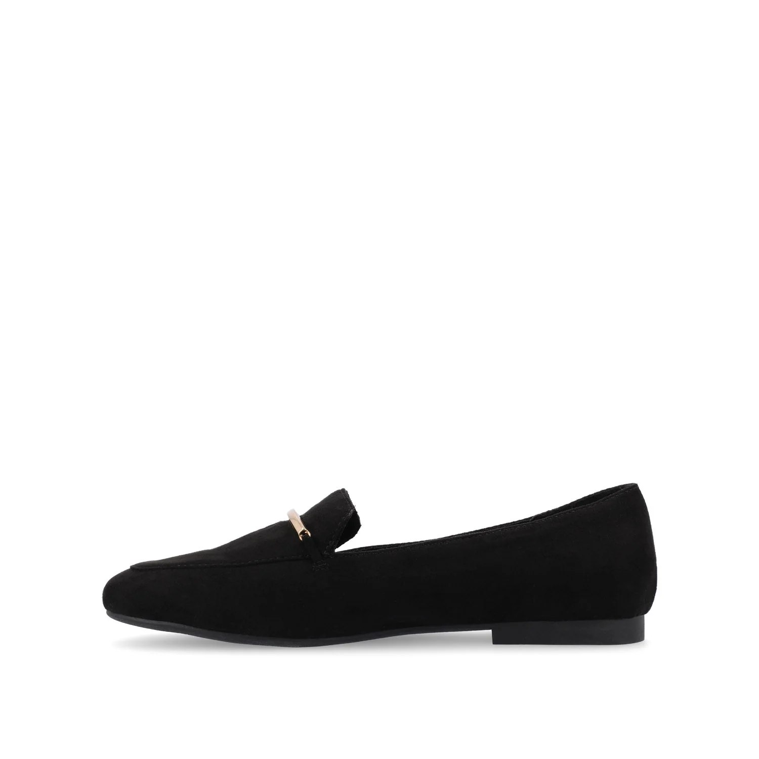 WRENN FAUX SUEDE FLATS IN WIDE - Black Faux Suede - Image 3