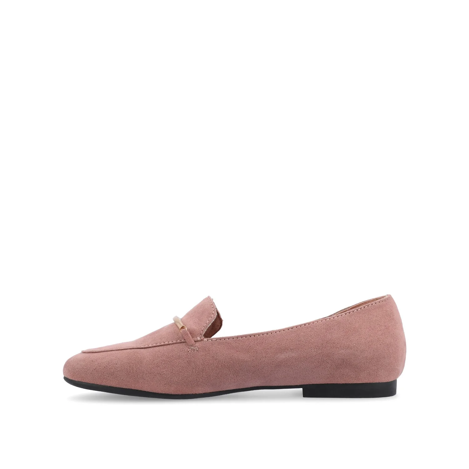 WRENN FAUX SUEDE FLATS IN WIDE - Rose Faux Suede - Image 3