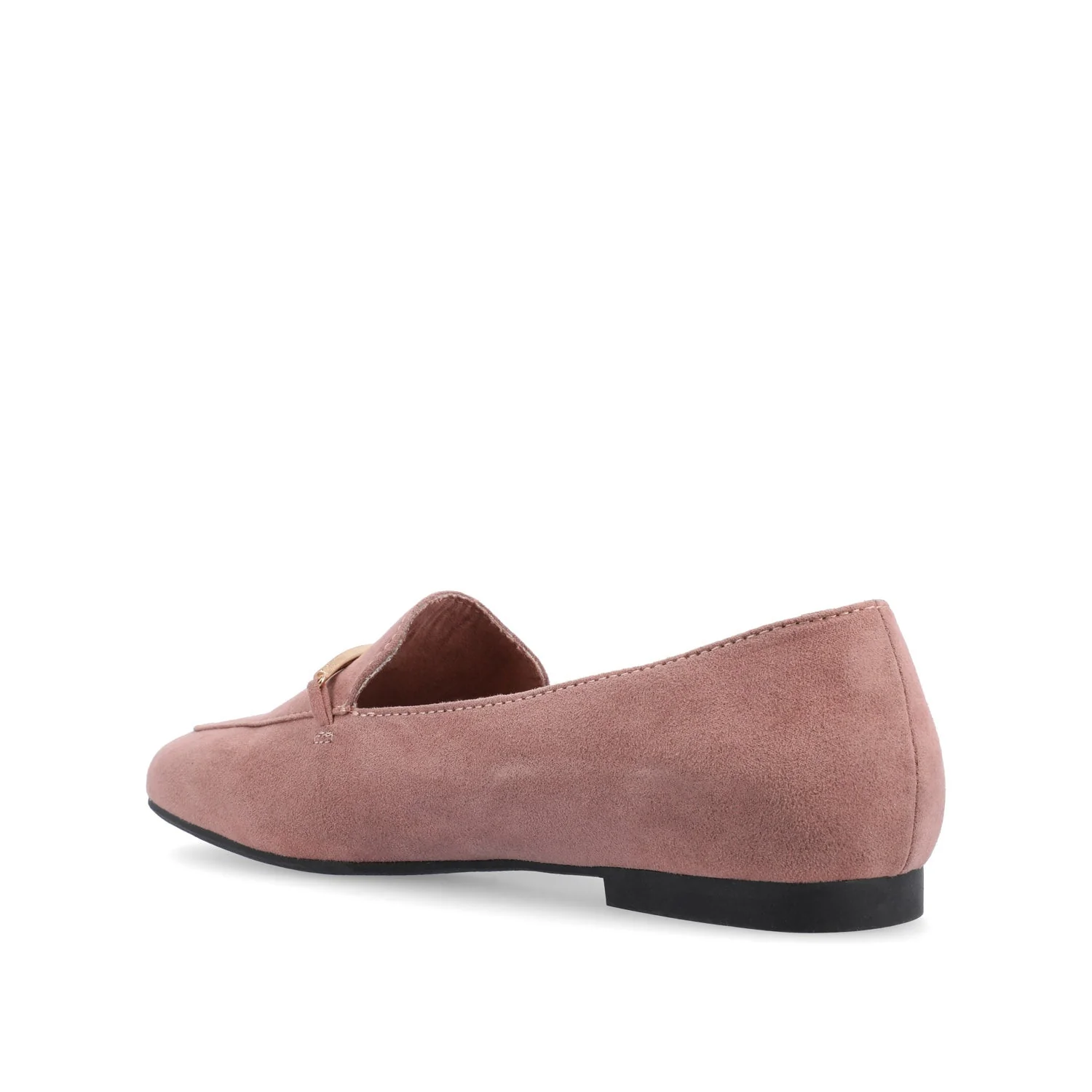 WRENN FAUX SUEDE FLATS IN WIDE - Rose Faux Suede - Image 4