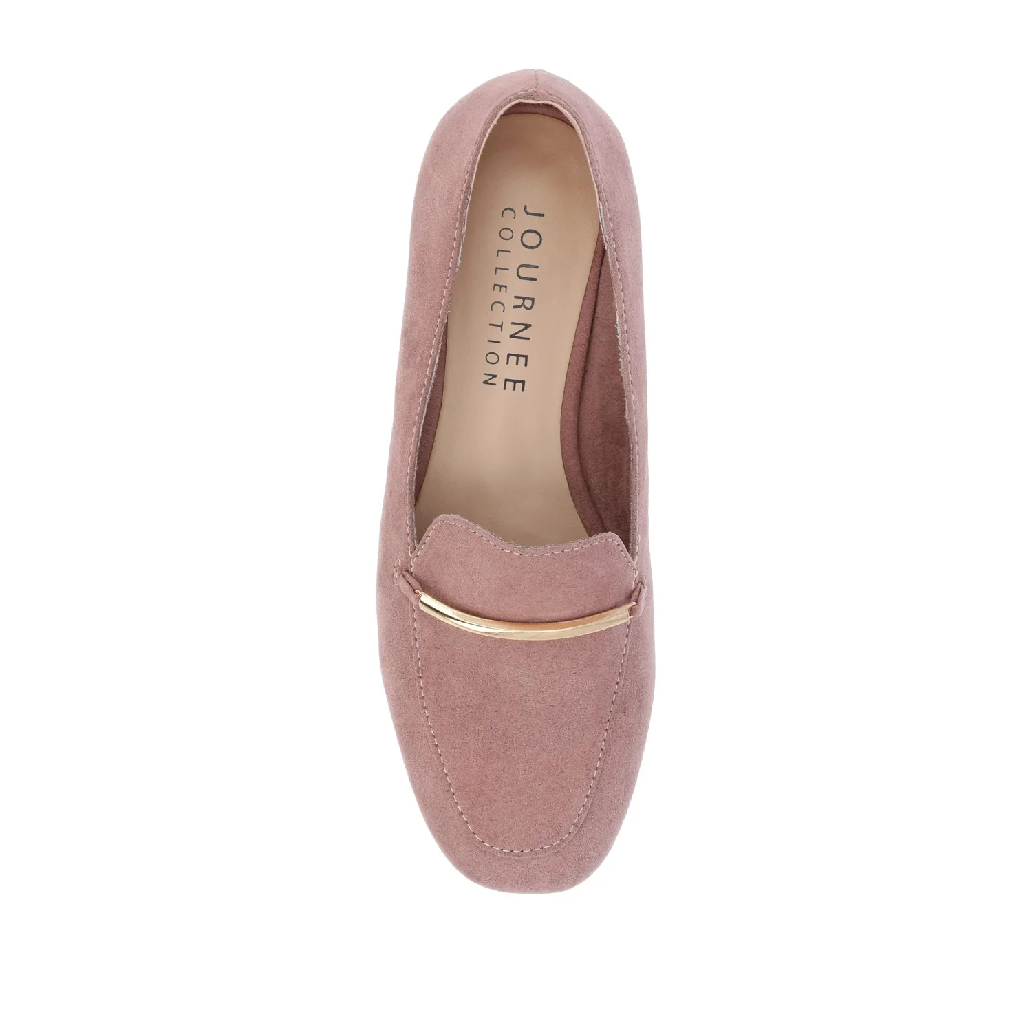 WRENN FAUX SUEDE FLATS IN WIDE - Rose Faux Suede - Image 6