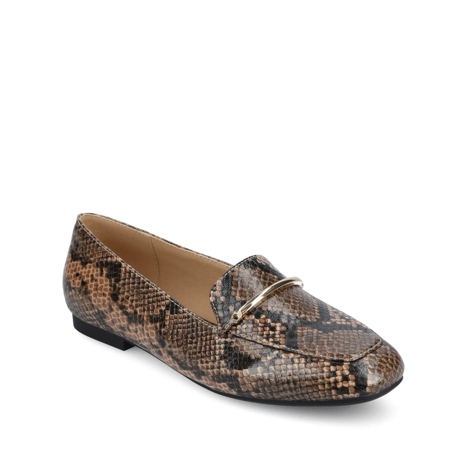 WRENN LOAFER FLATS IN PRINT - Brown Snake - Image 2